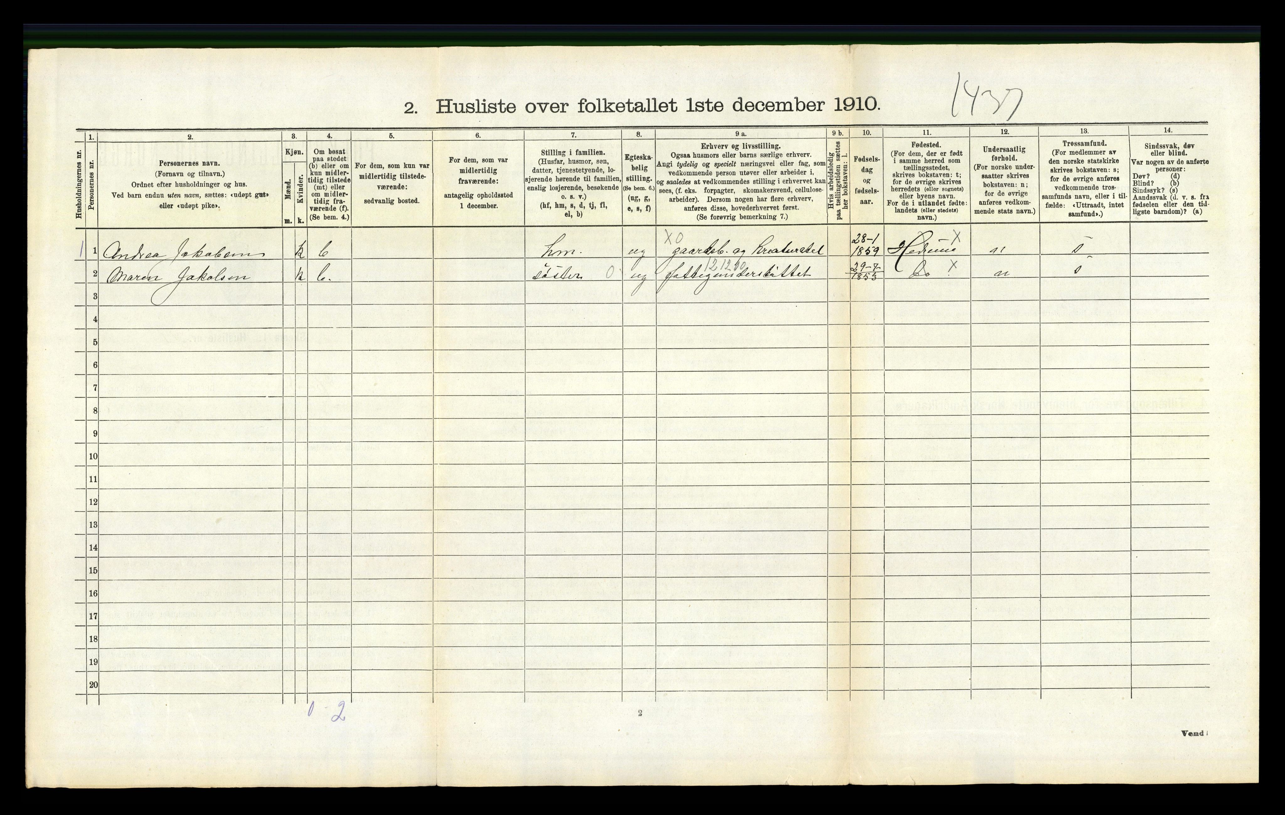 RA, Folketelling 1910 for 0727 Hedrum herred, 1910, s. 519