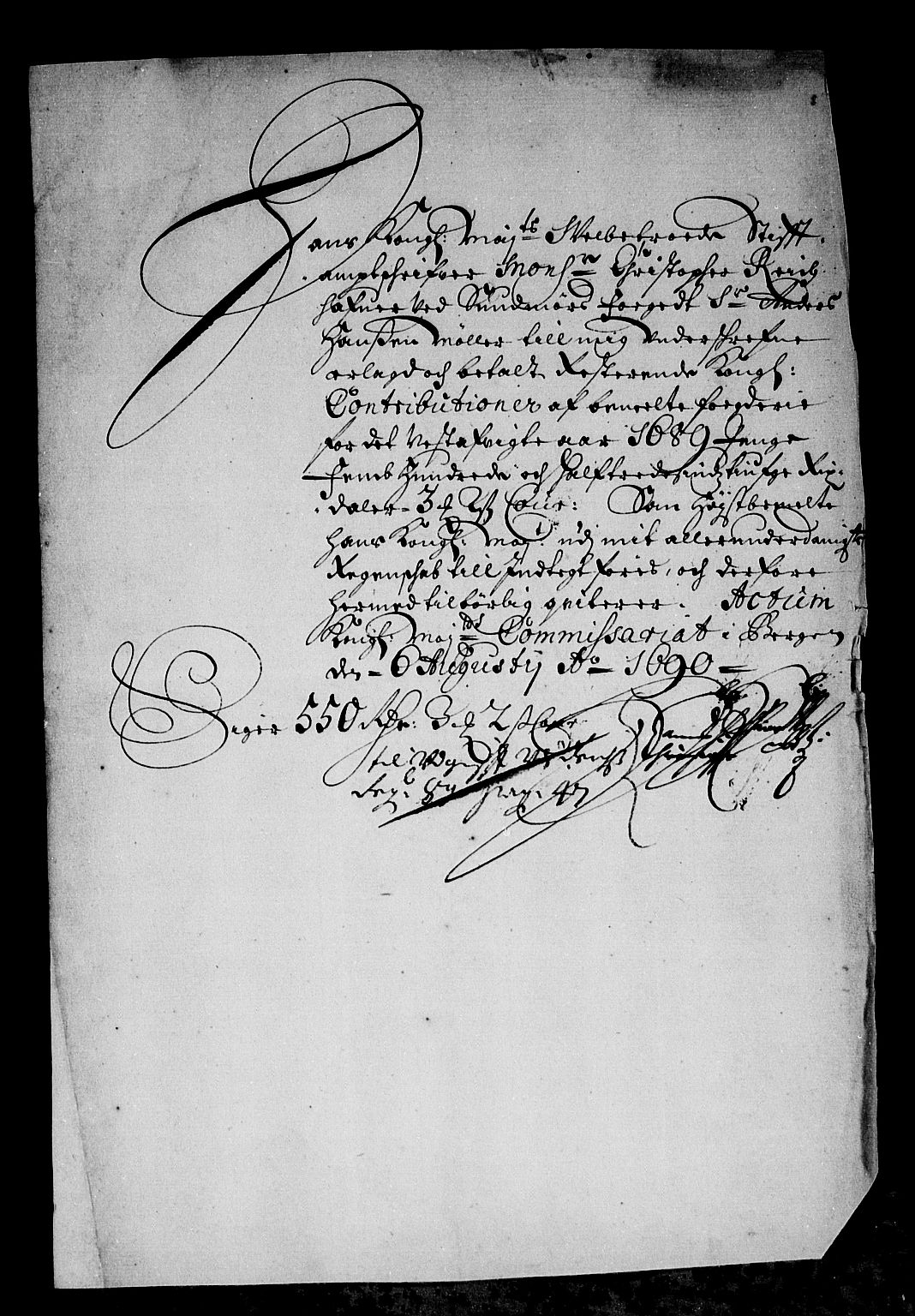 Rentekammeret inntil 1814, Reviderte regnskaper, Stiftamtstueregnskaper, Bergen stiftamt, AV/RA-EA-6043/R/Rc/L0092: Bergen stiftamt, 1689-1690