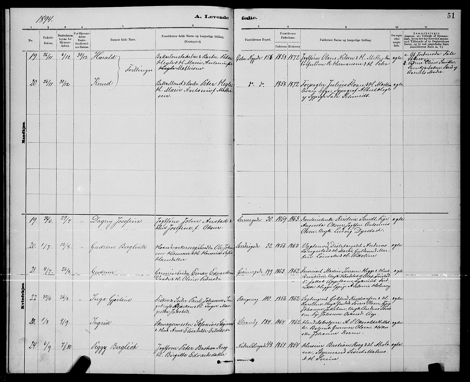 Ministerialprotokoller, klokkerbøker og fødselsregistre - Nord-Trøndelag, SAT/A-1458/739/L0374: Klokkerbok nr. 739C02, 1883-1898, s. 51