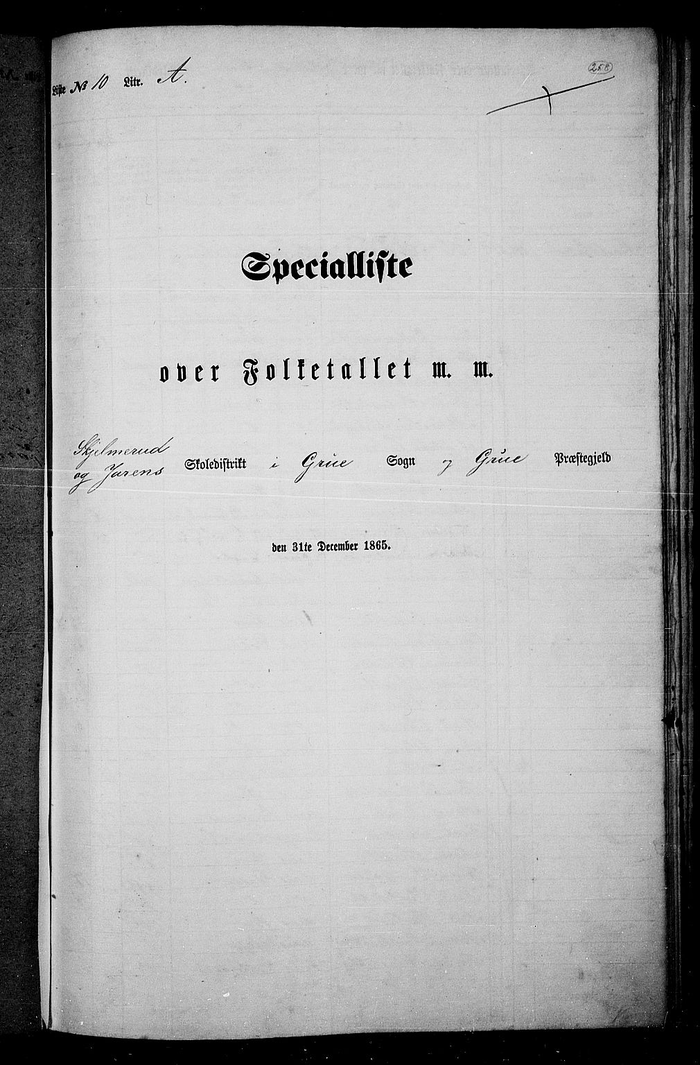 RA, Folketelling 1865 for 0423P Grue prestegjeld, 1865, s. 227