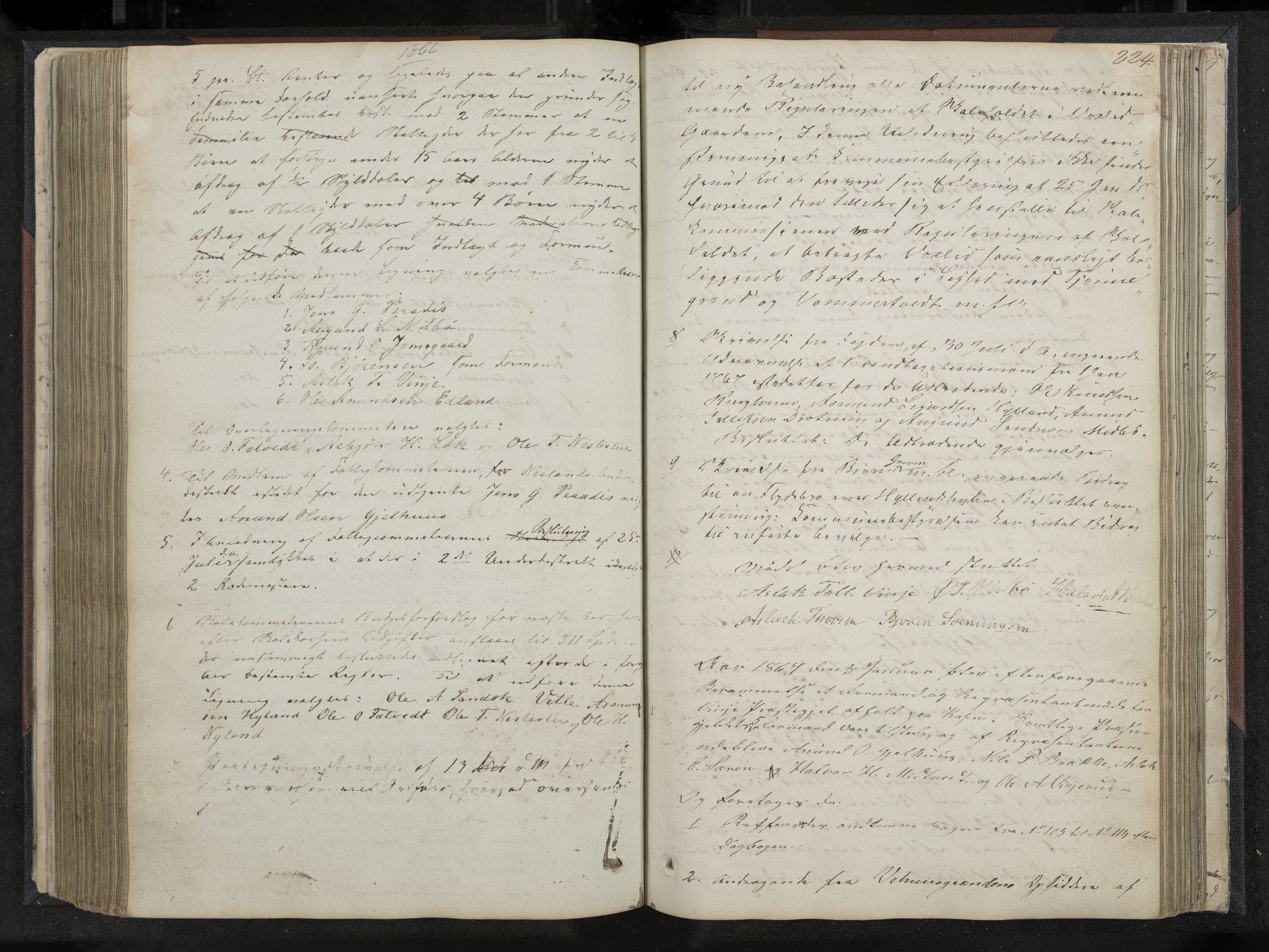 Vinje formannskap og sentraladministrasjon, IKAK/0834021-1/A/L0001: Møtebok, 1838-1889, s. 224