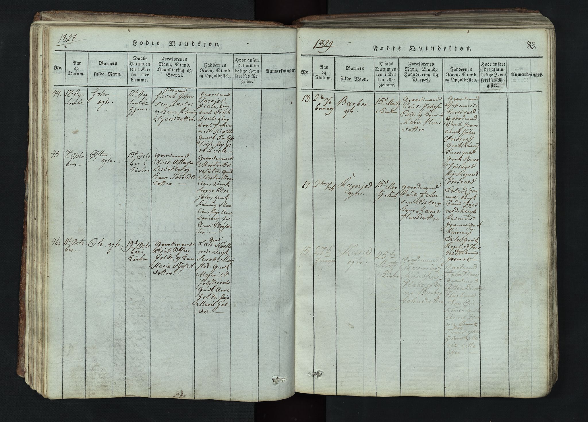 Lom prestekontor, AV/SAH-PREST-070/L/L0002: Klokkerbok nr. 2, 1815-1844, s. 83