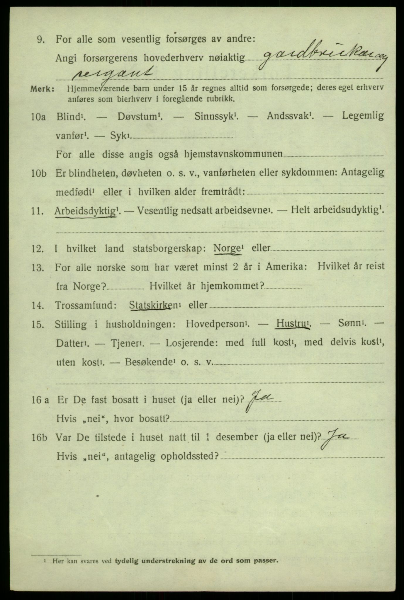 SAB, Folketelling 1920 for 1234 Granvin herred, 1920, s. 1387