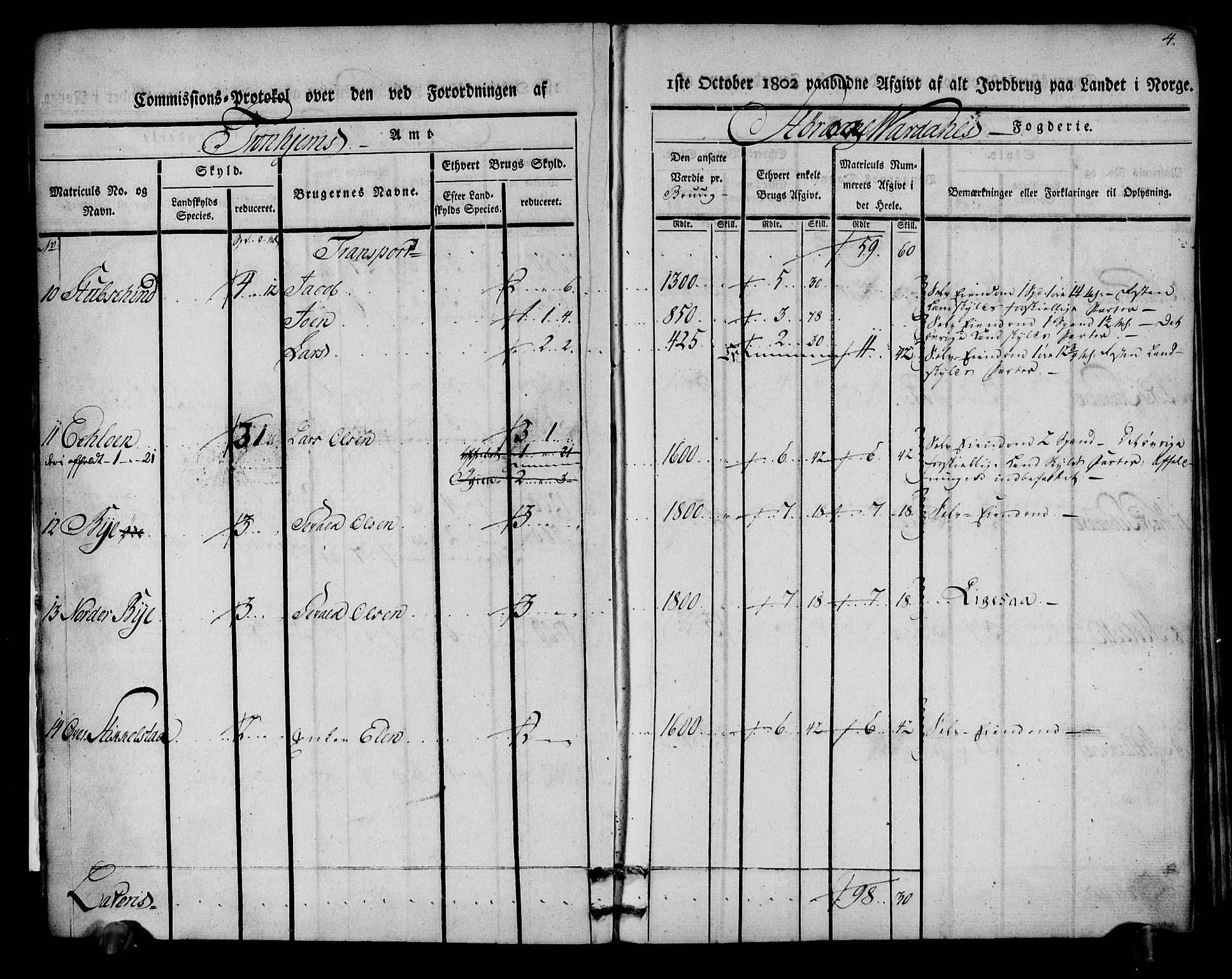 Rentekammeret inntil 1814, Realistisk ordnet avdeling, RA/EA-4070/N/Ne/Nea/L0148: Stjørdal og Verdal fogderi. Kommisjonsprotokoll, 1803, s. 5