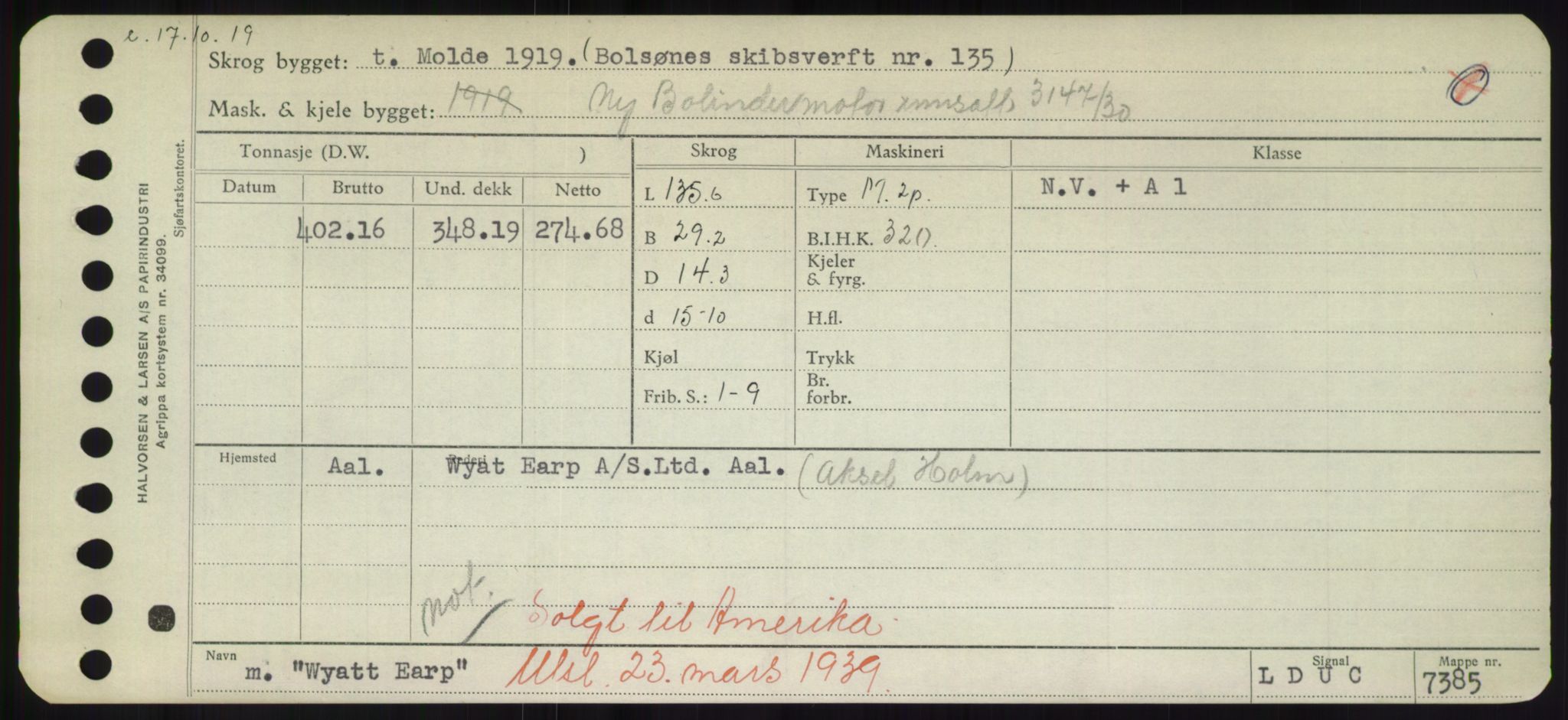 Sjøfartsdirektoratet med forløpere, Skipsmålingen, RA/S-1627/H/Hd/L0041: Fartøy, Vi-Ås, s. 439