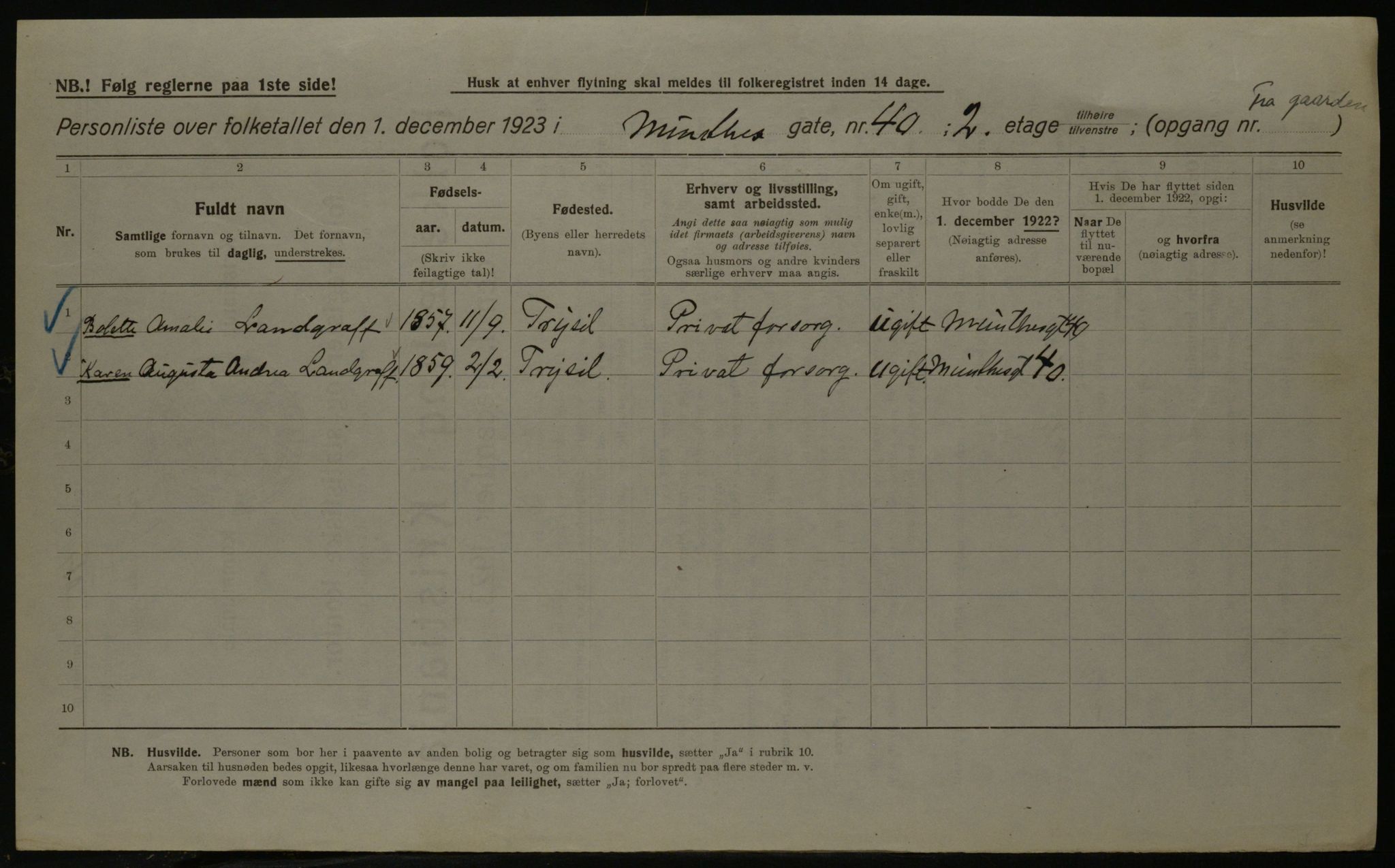 OBA, Kommunal folketelling 1.12.1923 for Kristiania, 1923, s. 75132