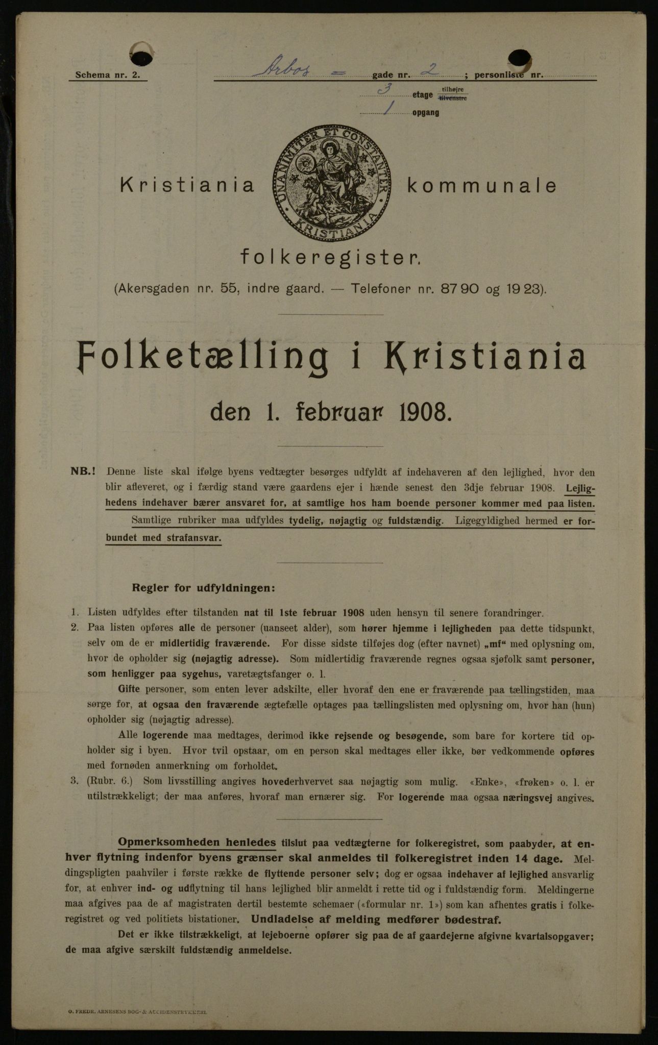 OBA, Kommunal folketelling 1.2.1908 for Kristiania kjøpstad, 1908, s. 2026