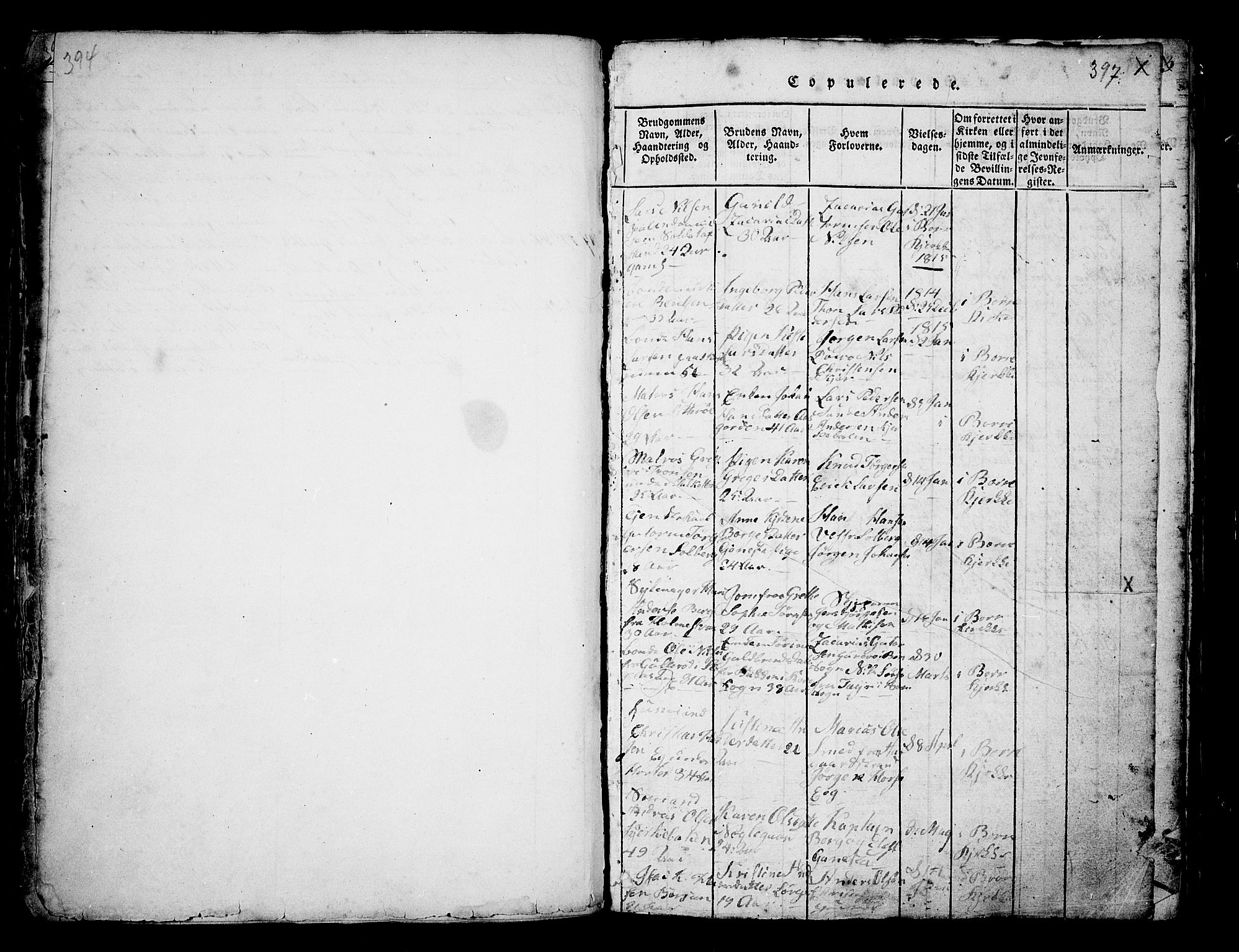 Borre kirkebøker, SAKO/A-338/G/Ga/L0001: Klokkerbok nr. I 1, 1815-1851, s. 396-397