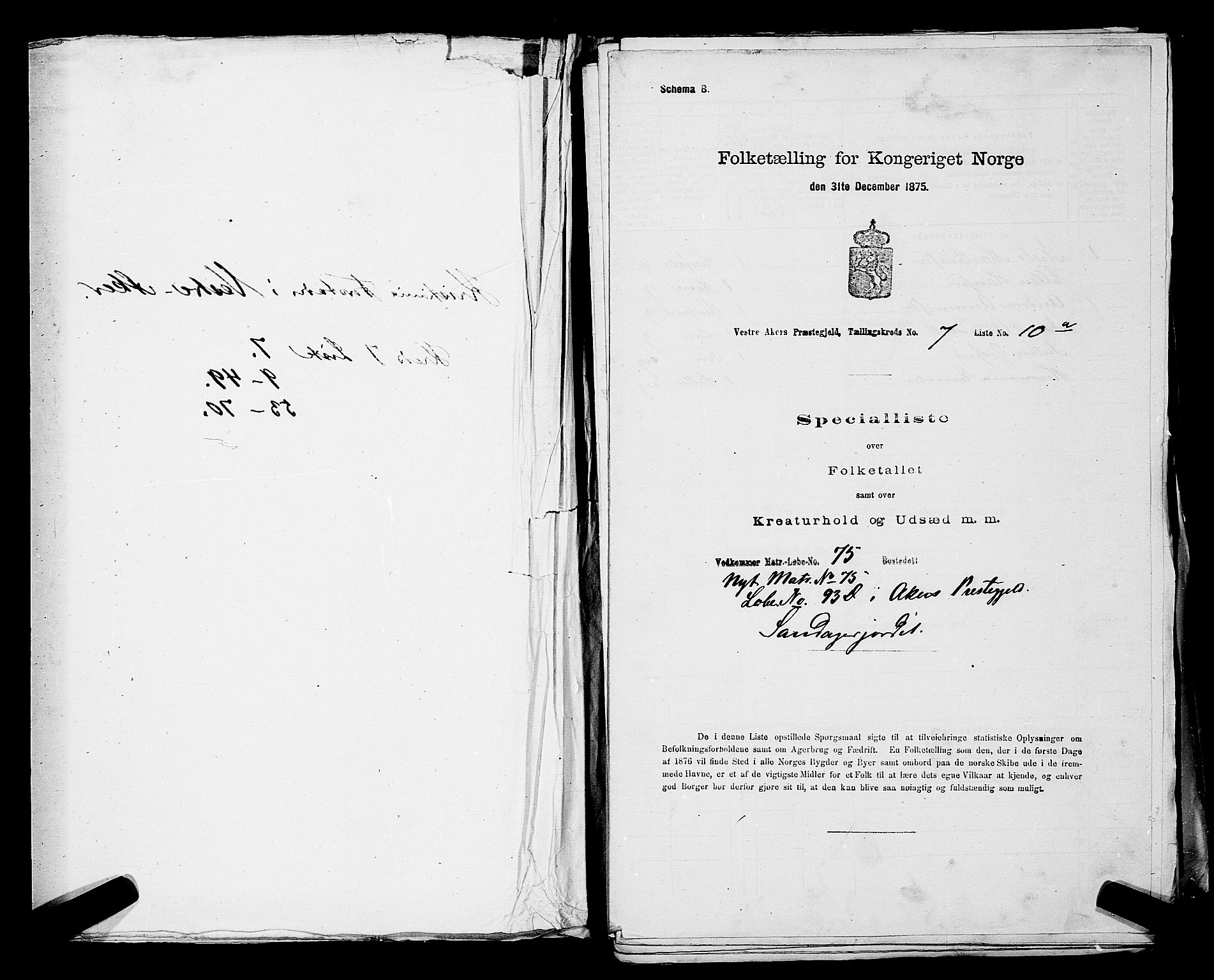 RA, Folketelling 1875 for 0218aP Vestre Aker prestegjeld, 1875, s. 1165