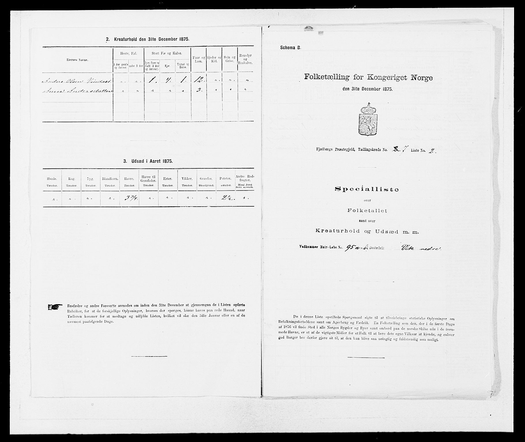 SAB, Folketelling 1875 for 1213P Fjelberg prestegjeld, 1875, s. 726