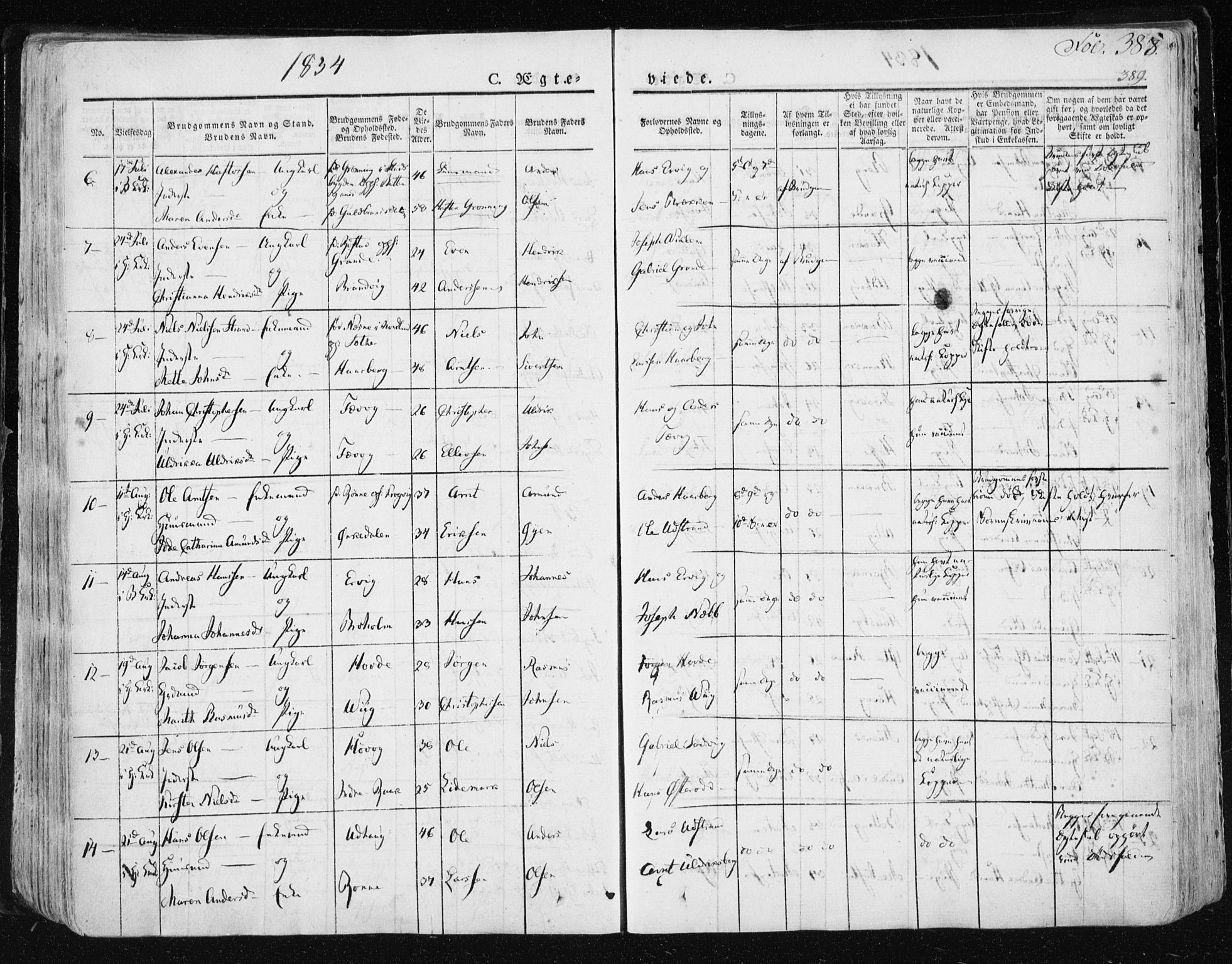 Ministerialprotokoller, klokkerbøker og fødselsregistre - Sør-Trøndelag, SAT/A-1456/659/L0735: Ministerialbok nr. 659A05, 1826-1841, s. 388