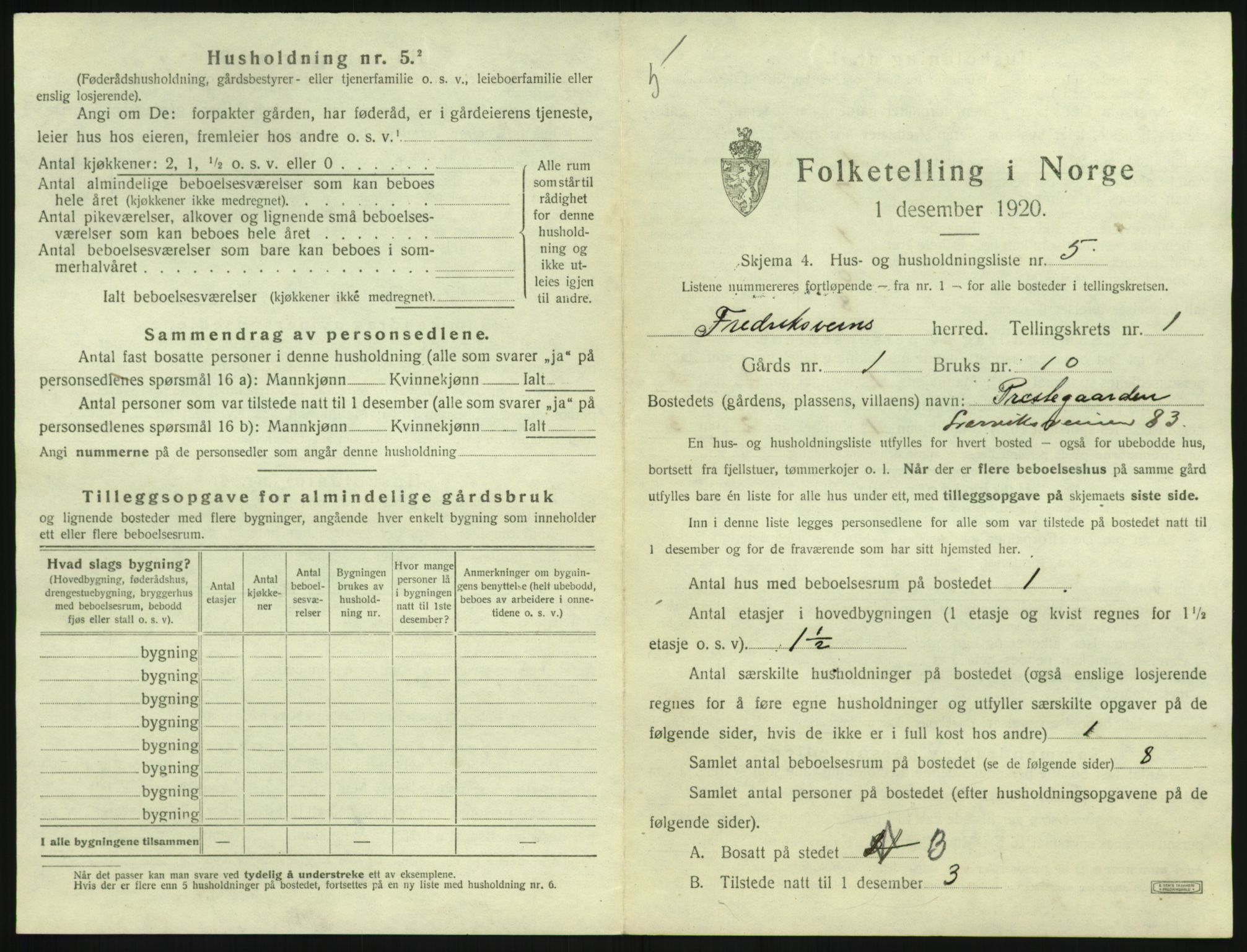SAKO, Folketelling 1920 for 0798 Fredriksvern herred, 1920, s. 21
