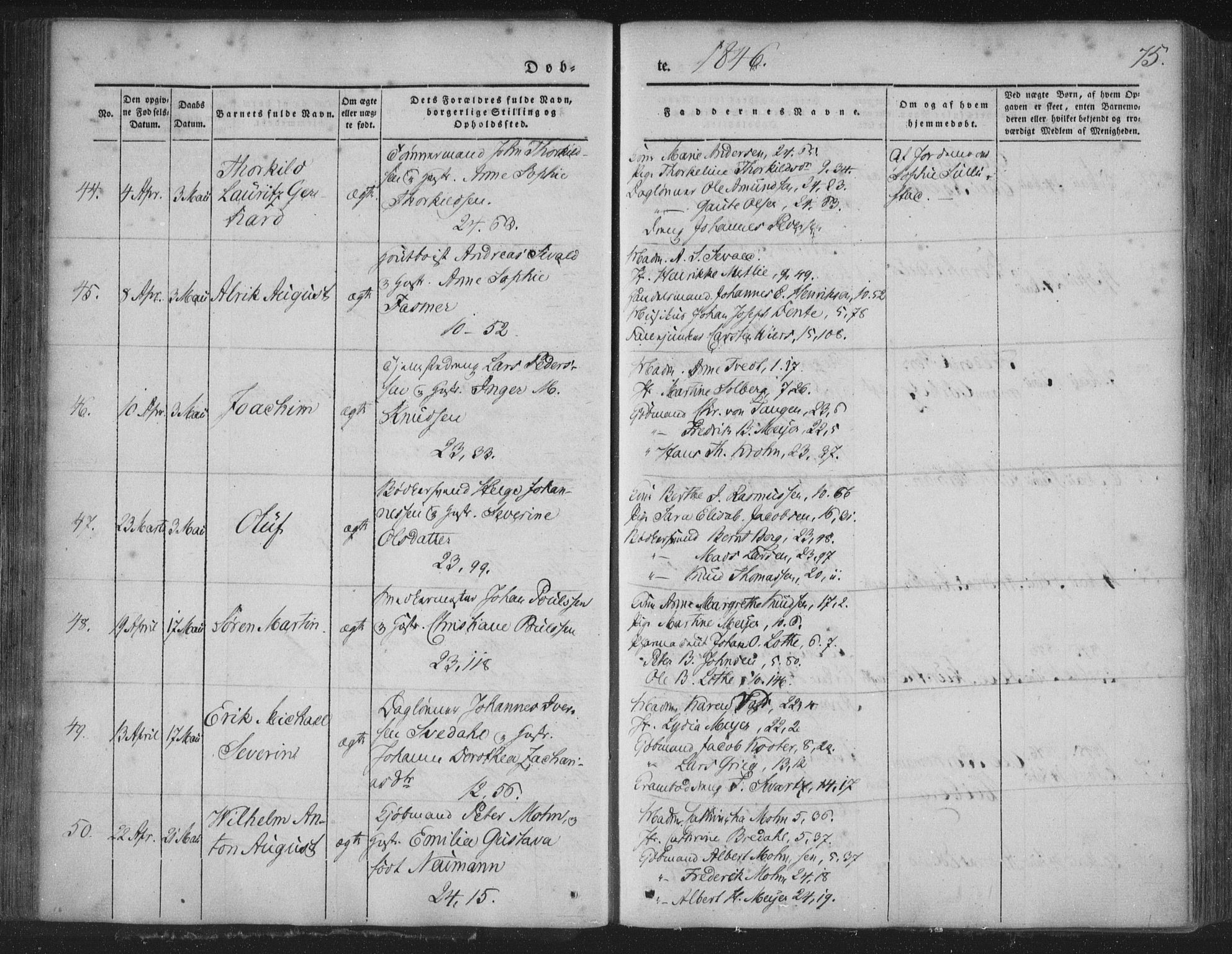 Korskirken sokneprestembete, SAB/A-76101/H/Haa/L0016: Ministerialbok nr. B 2, 1841-1851, s. 75