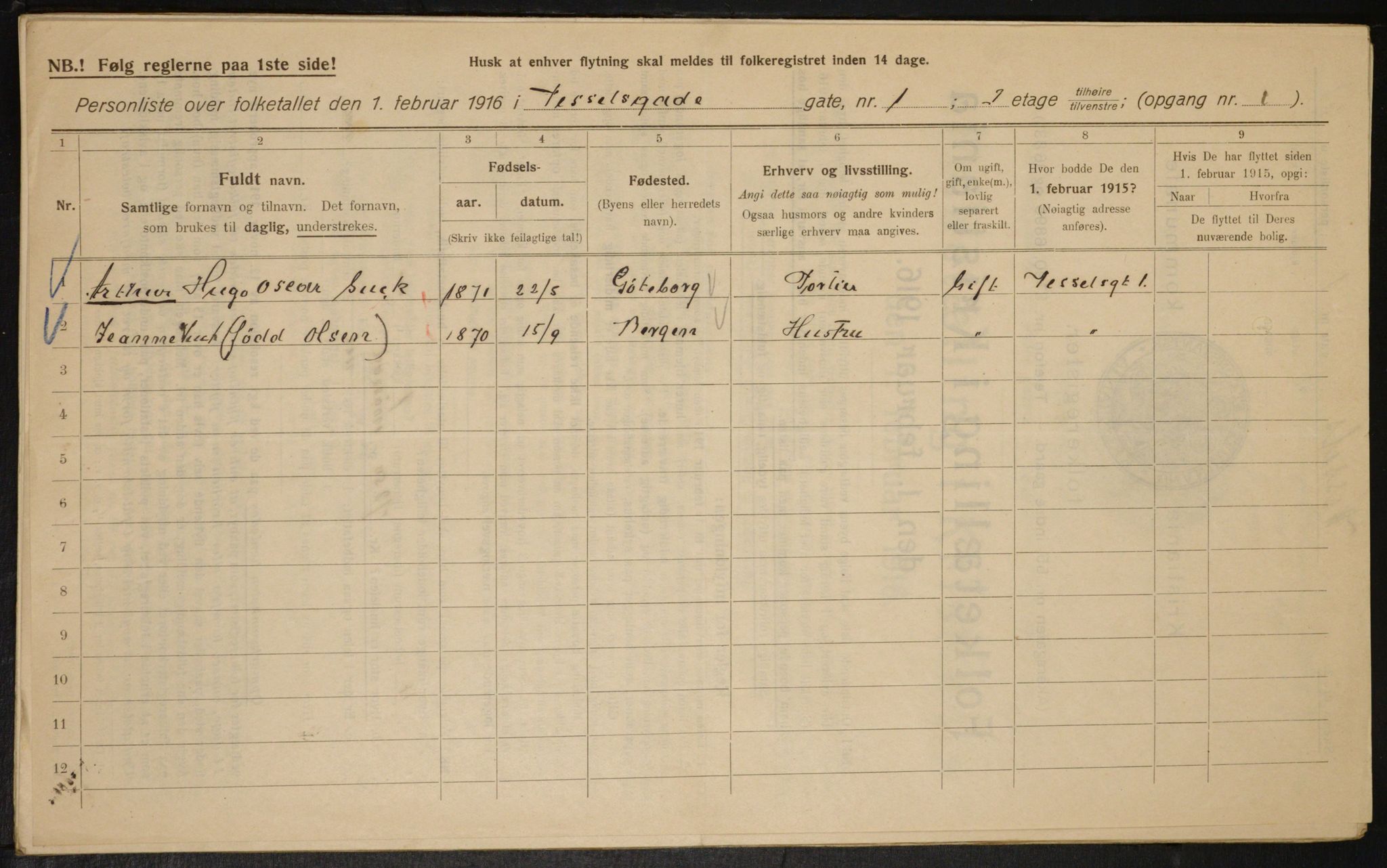 OBA, Kommunal folketelling 1.2.1916 for Kristiania, 1916, s. 131575