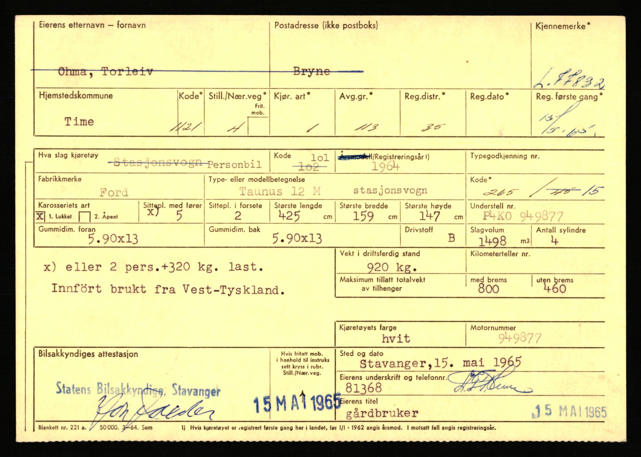 Stavanger trafikkstasjon, AV/SAST-A-101942/0/F/L0069: L-76801 - L-78797, 1930-1971, s. 1125