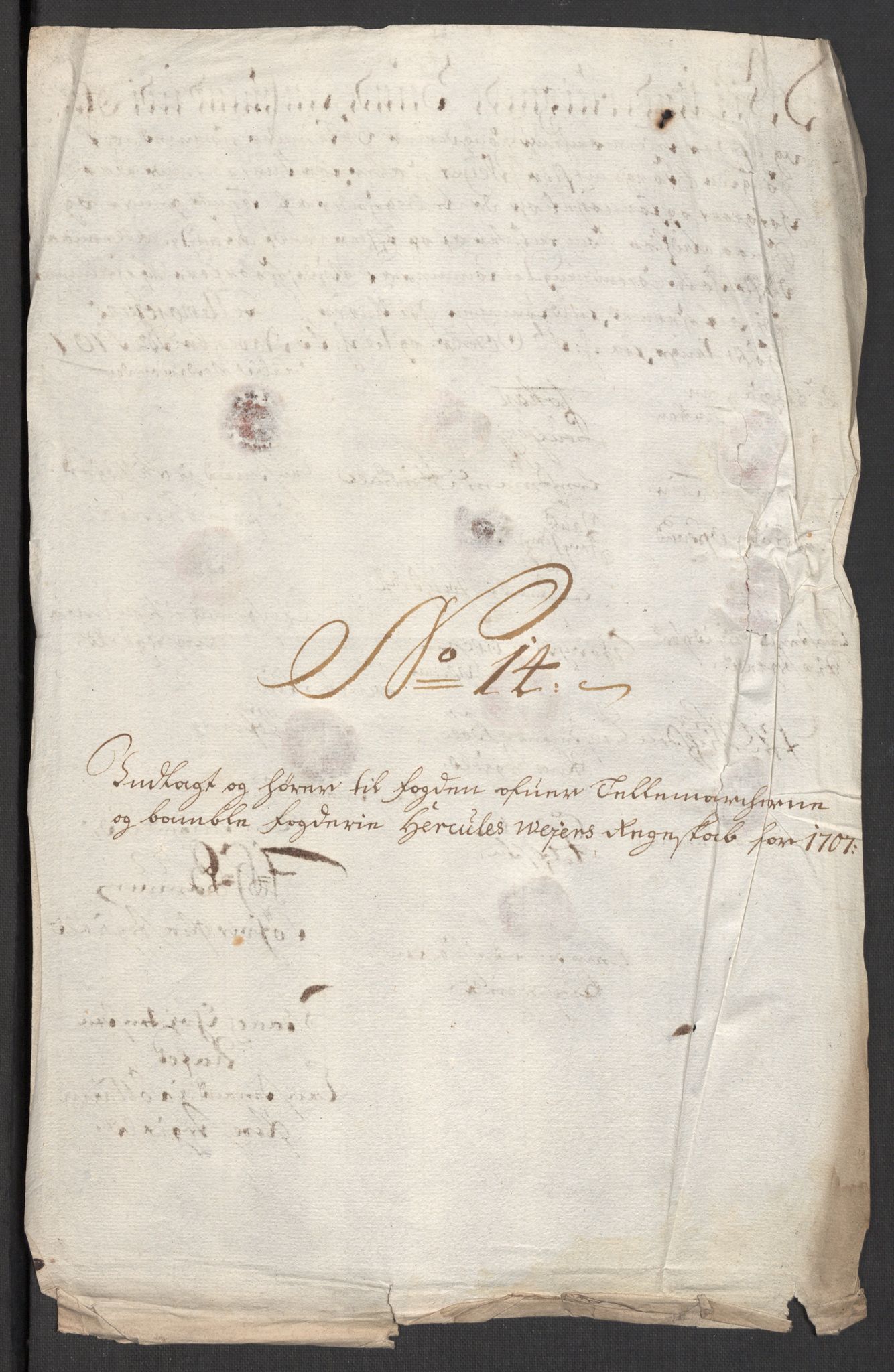 Rentekammeret inntil 1814, Reviderte regnskaper, Fogderegnskap, AV/RA-EA-4092/R36/L2117: Fogderegnskap Øvre og Nedre Telemark og Bamble, 1707, s. 446