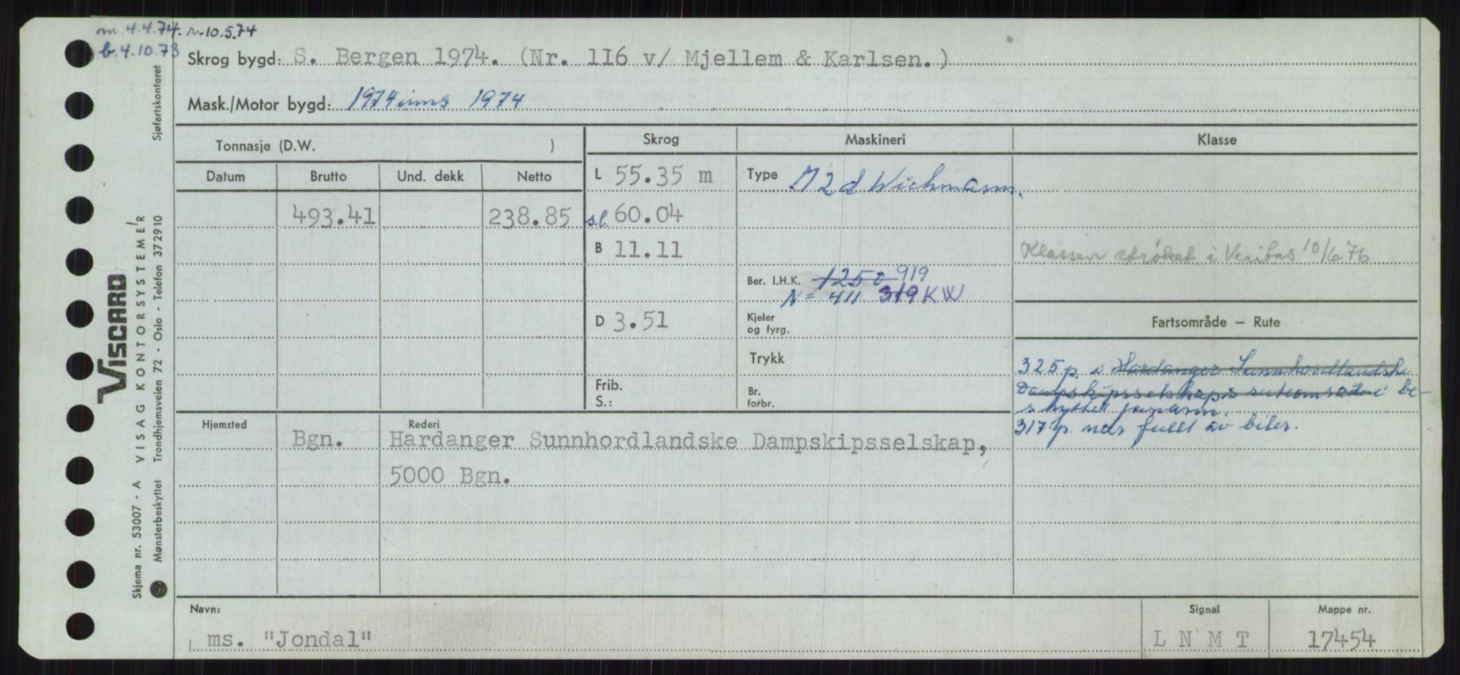 Sjøfartsdirektoratet med forløpere, Skipsmålingen, AV/RA-S-1627/H/Ha/L0003/0001: Fartøy, Hilm-Mar / Fartøy, Hilm-Kol, s. 543