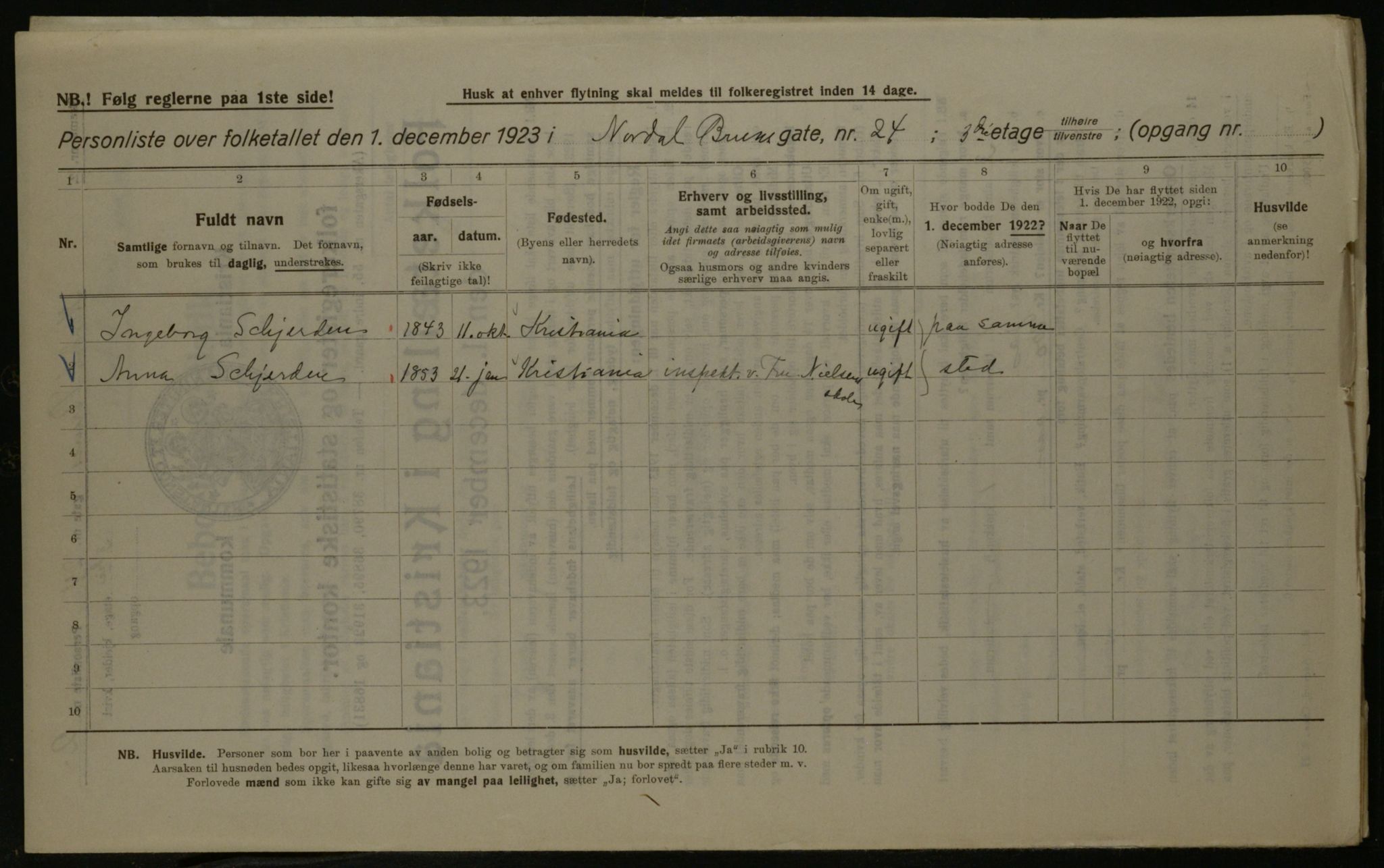 OBA, Kommunal folketelling 1.12.1923 for Kristiania, 1923, s. 79639