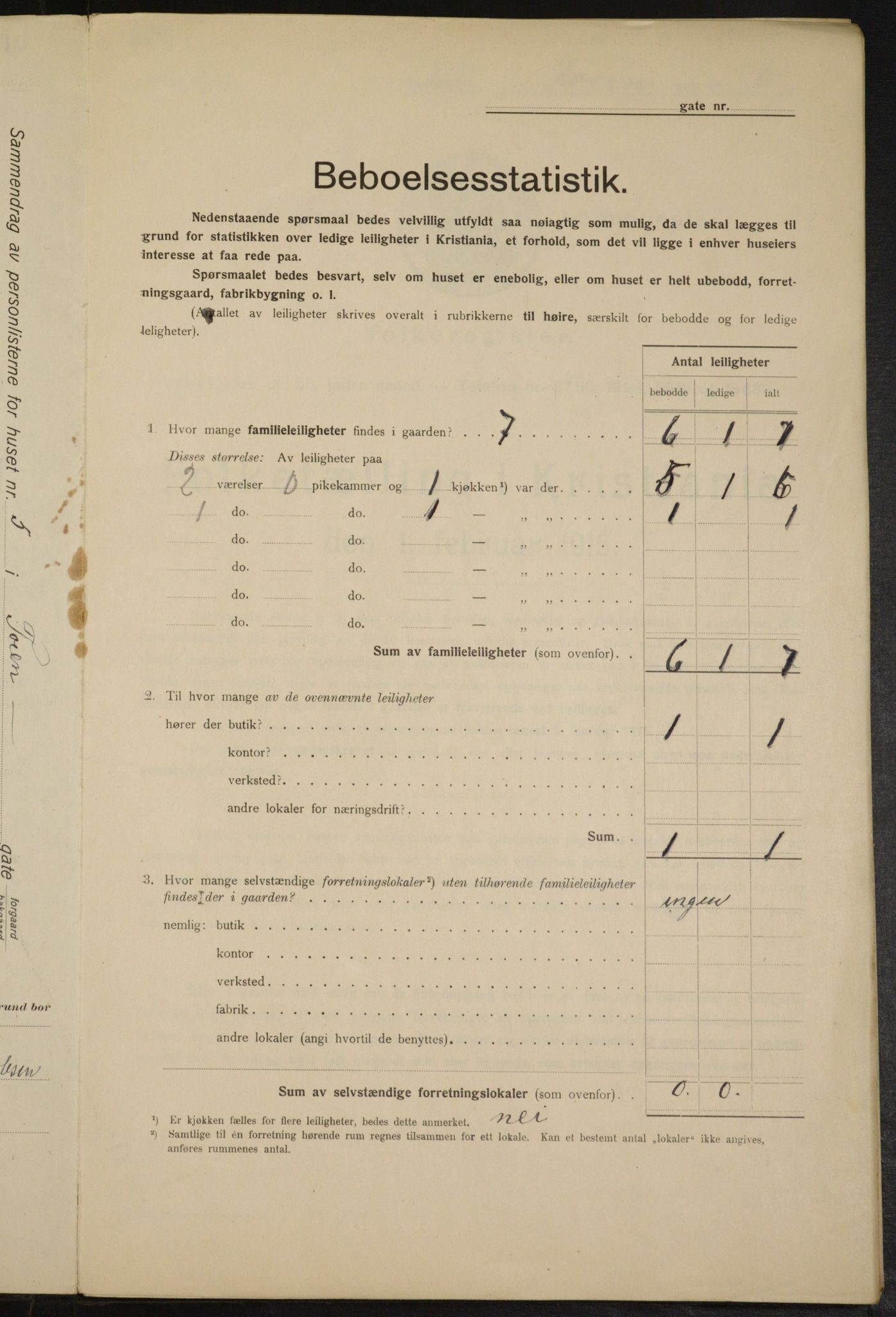 OBA, Kommunal folketelling 1.2.1915 for Kristiania, 1915, s. 117703