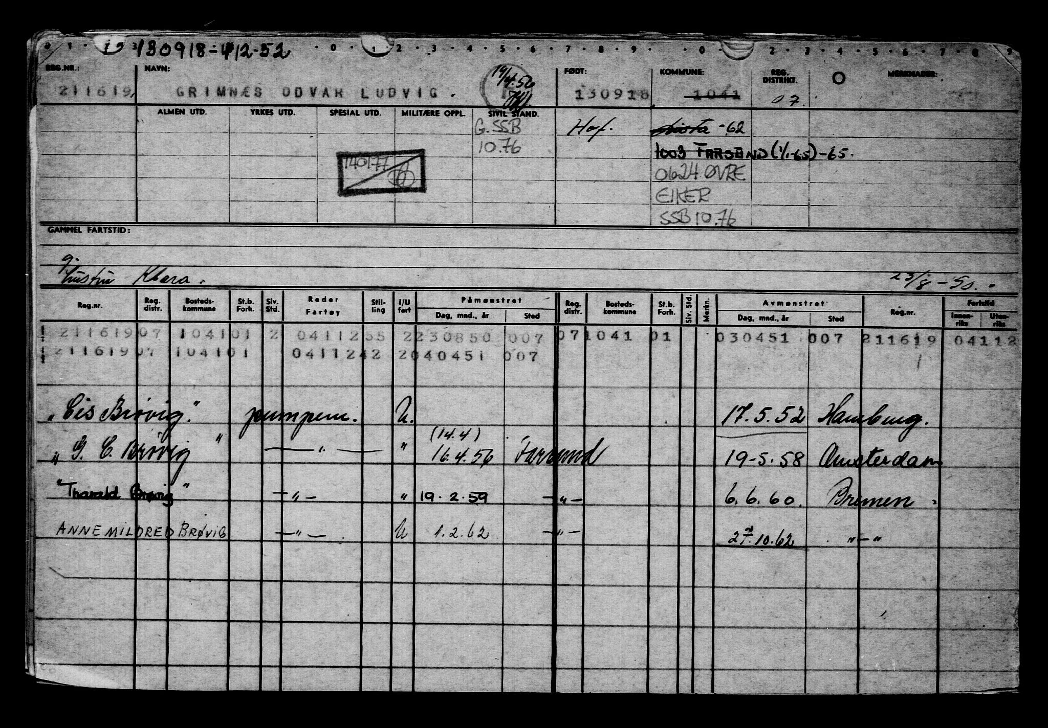 Direktoratet for sjømenn, AV/RA-S-3545/G/Gb/L0162: Hovedkort, 1918, s. 294