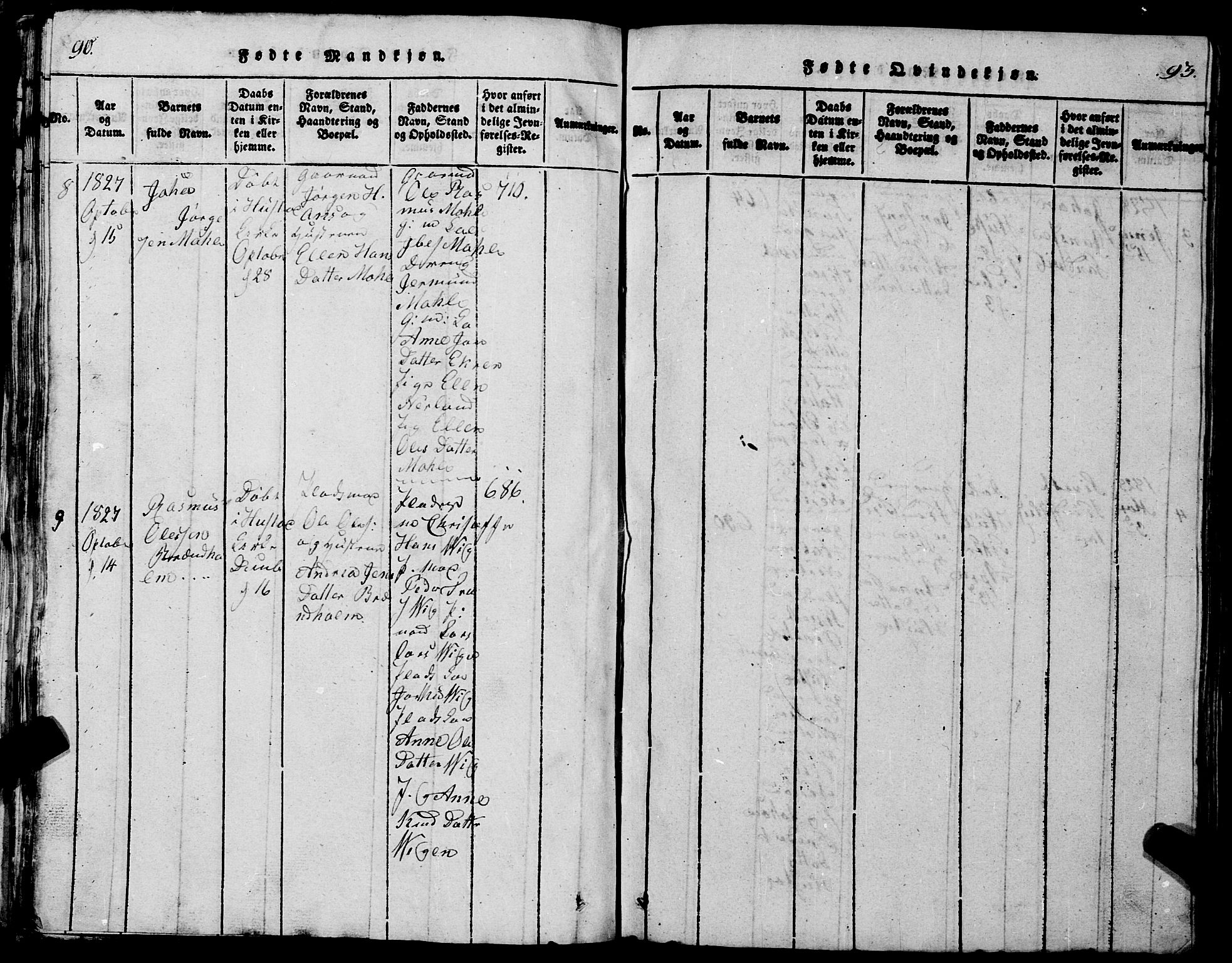 Ministerialprotokoller, klokkerbøker og fødselsregistre - Møre og Romsdal, AV/SAT-A-1454/567/L0781: Klokkerbok nr. 567C01, 1818-1845, s. 92-93