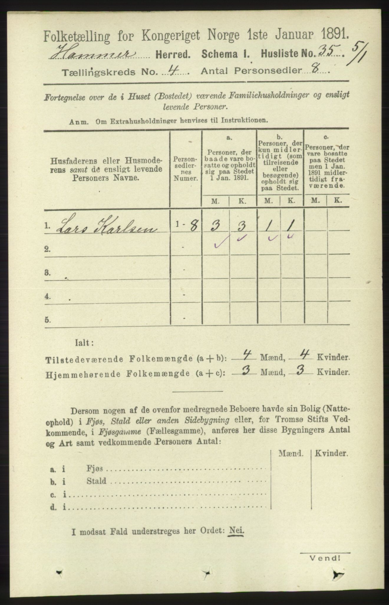 RA, Folketelling 1891 for 1254 Hamre herred, 1891, s. 926