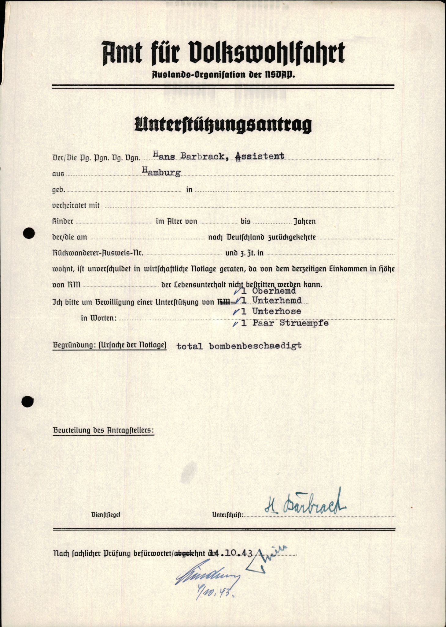 Forsvarets Overkommando. 2 kontor. Arkiv 11.4. Spredte tyske arkivsaker, AV/RA-RAFA-7031/D/Dar/Darb/L0015: Reichskommissariat - NSDAP in Norwegen, 1938-1945, s. 1017