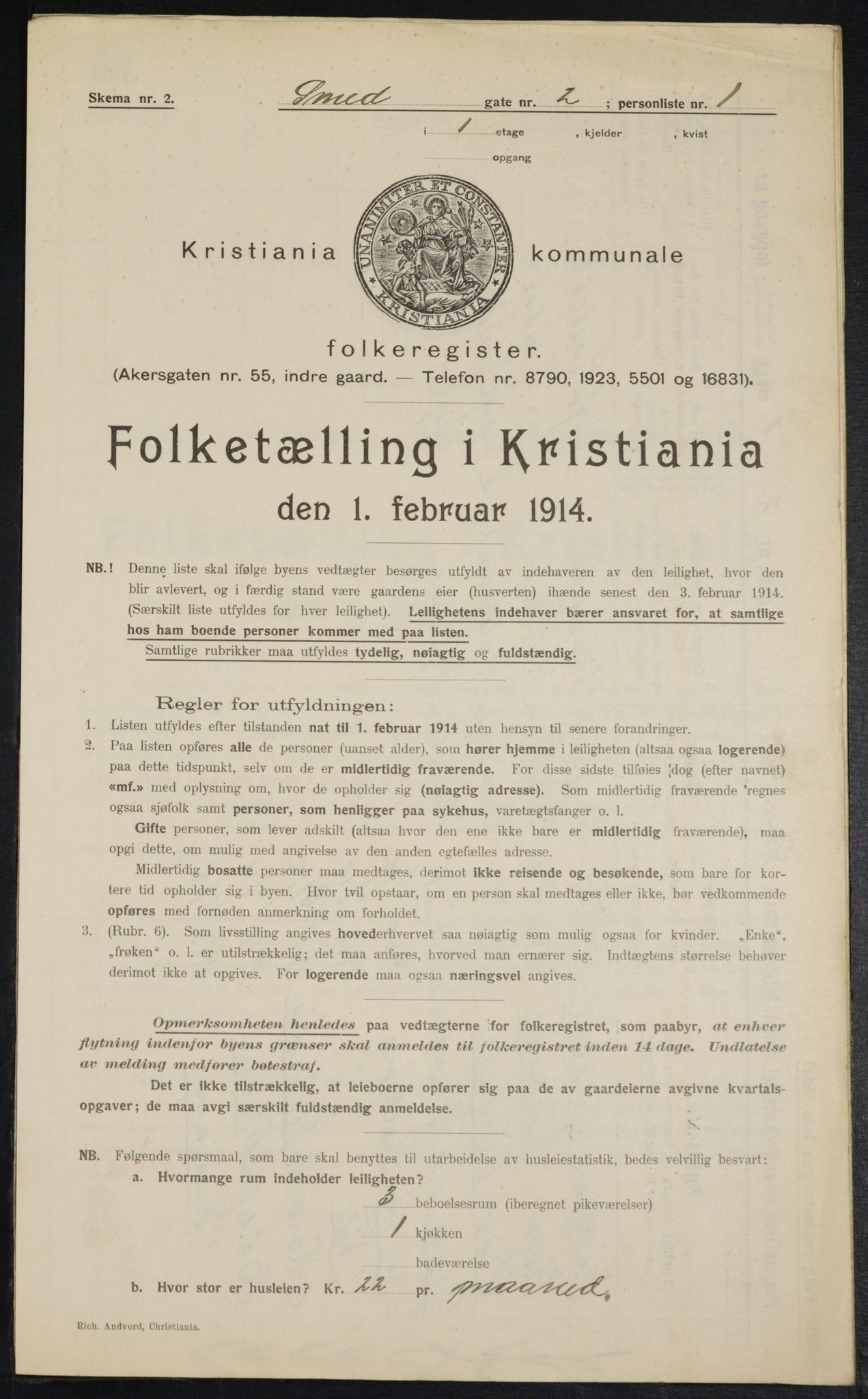 OBA, Kommunal folketelling 1.2.1914 for Kristiania, 1914, s. 96970