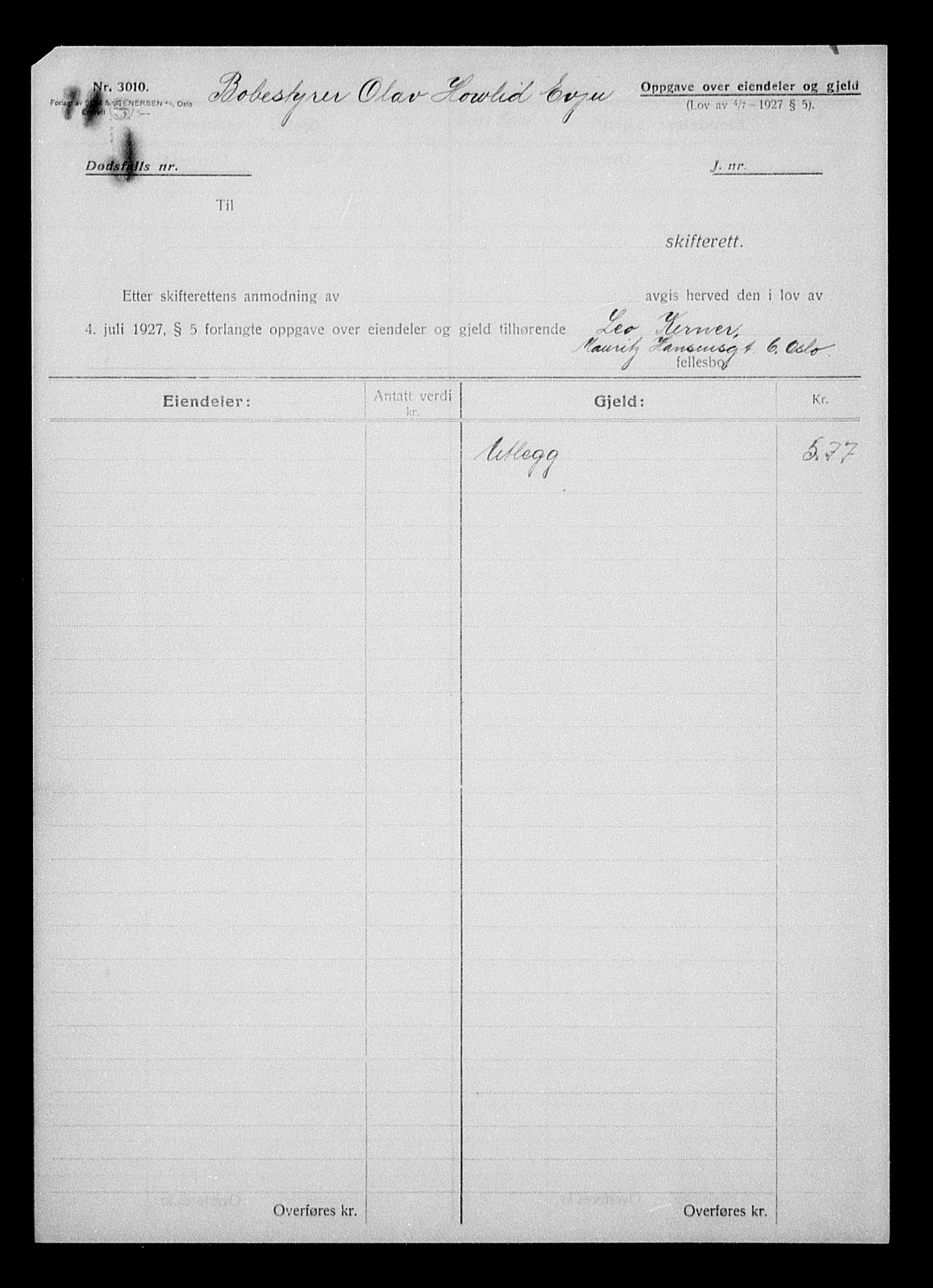 Justisdepartementet, Tilbakeføringskontoret for inndratte formuer, AV/RA-S-1564/H/Hc/Hcc/L0951: --, 1945-1947, s. 315