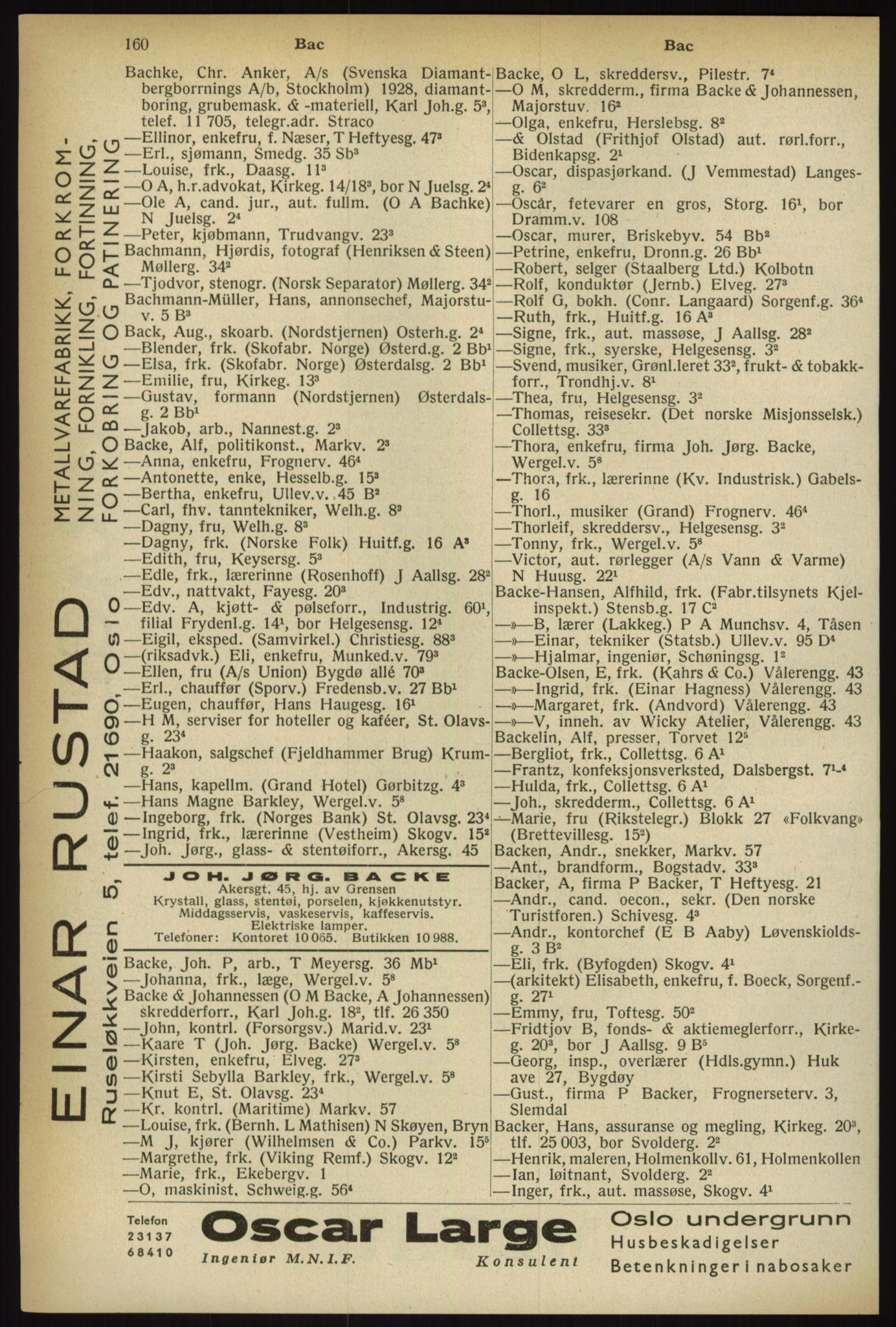 Kristiania/Oslo adressebok, PUBL/-, 1933, s. 160
