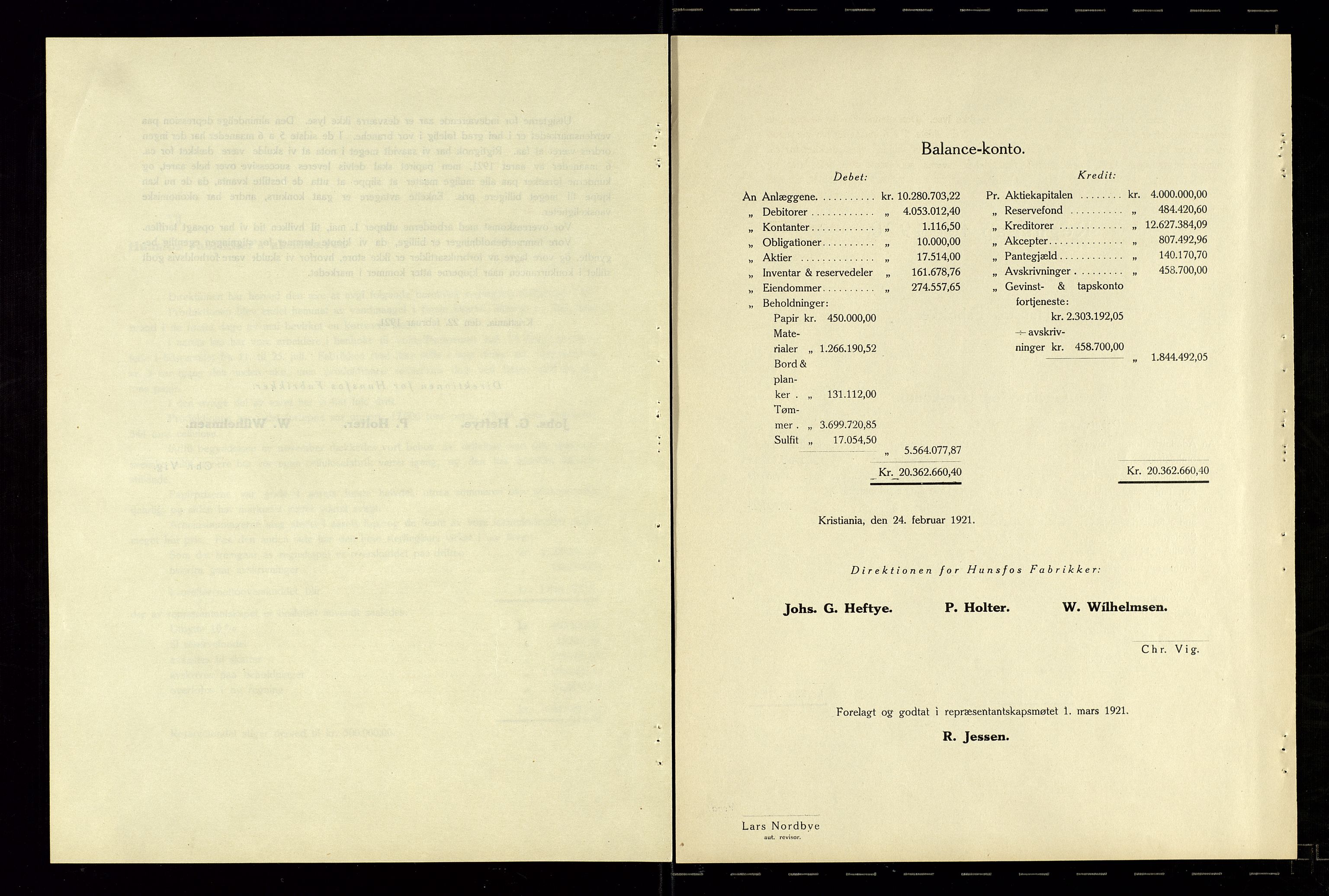 Hunsfos fabrikker, SAK/D/1440/01/L0001/0003: Vedtekter, anmeldelser og årsberetninger / Årsberetninger og regnskap, 1918-1989, s. 16