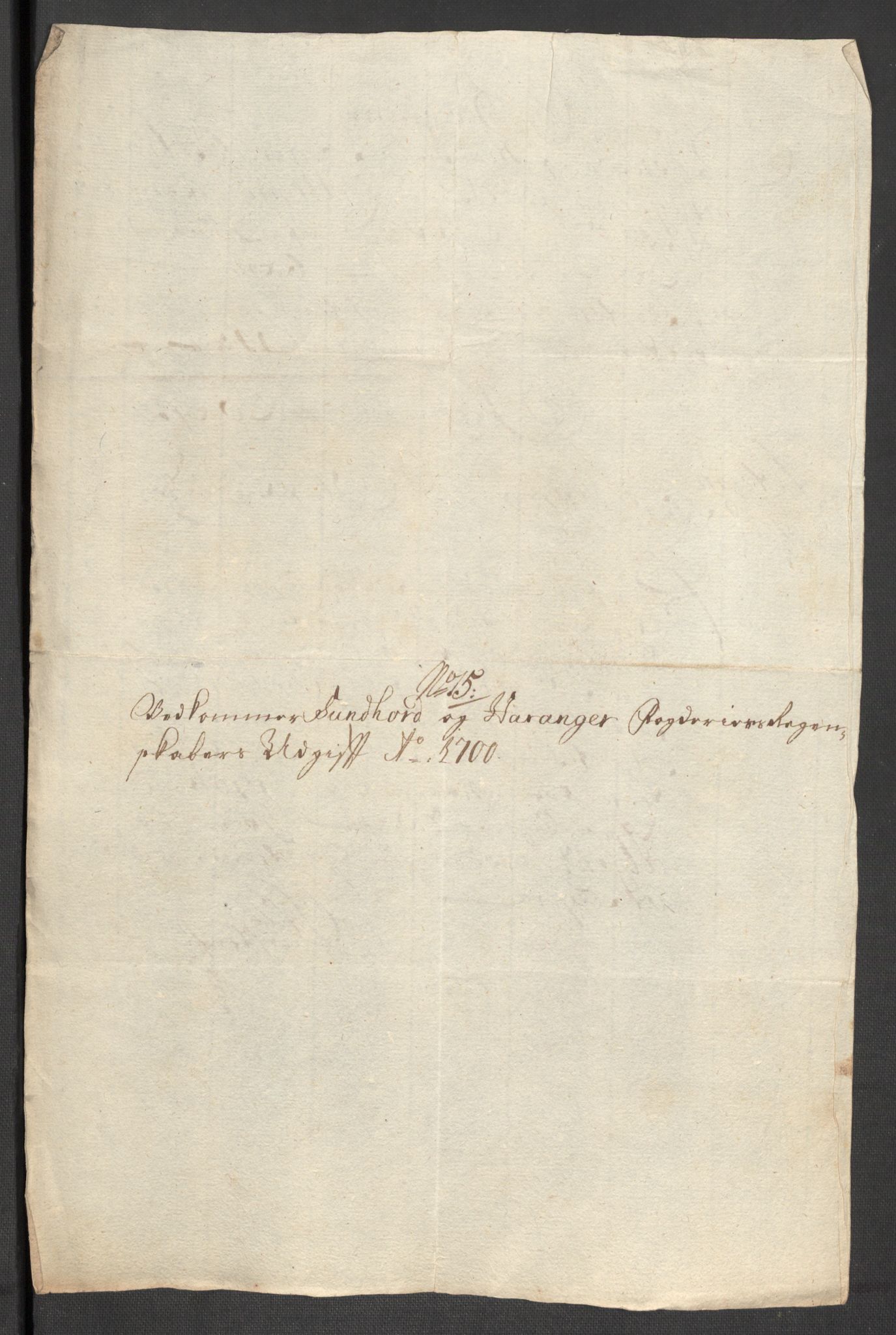 Rentekammeret inntil 1814, Reviderte regnskaper, Fogderegnskap, AV/RA-EA-4092/R48/L2979: Fogderegnskap Sunnhordland og Hardanger, 1700-1701, s. 267