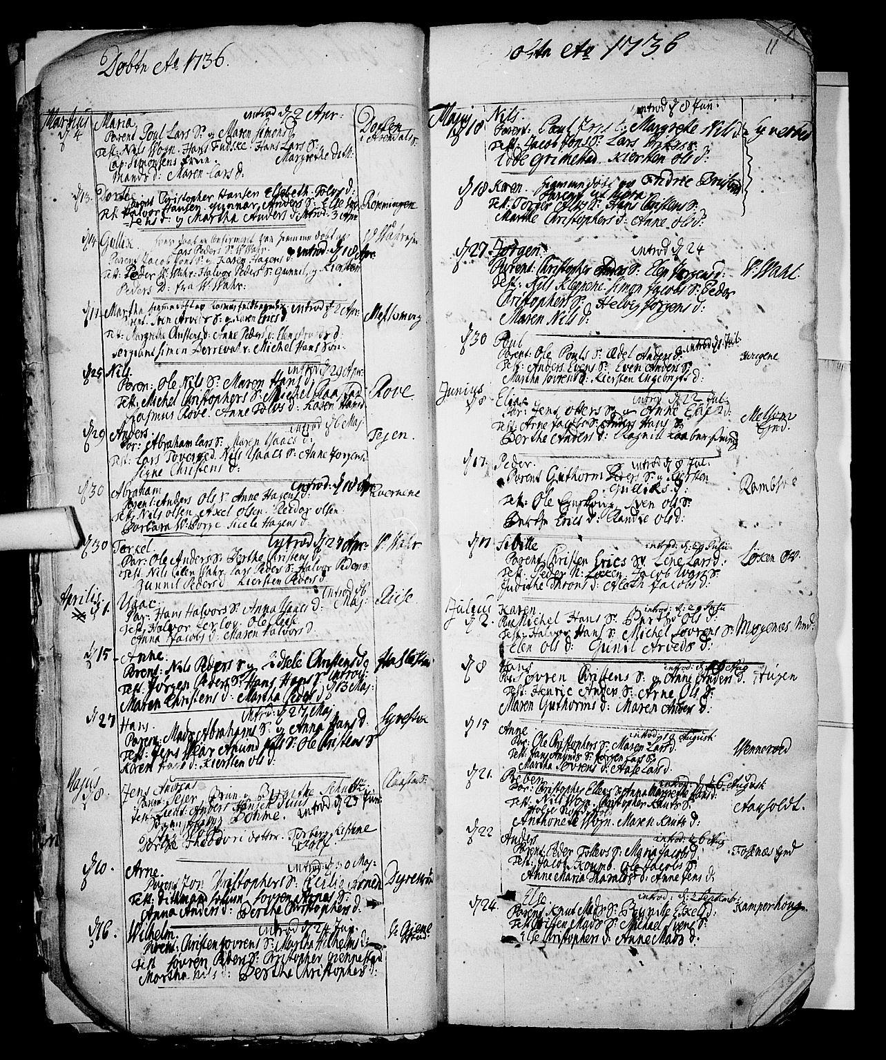 Stokke kirkebøker, SAKO/A-320/F/Fa/L0002: Ministerialbok nr. I 2, 1732-1770, s. 11