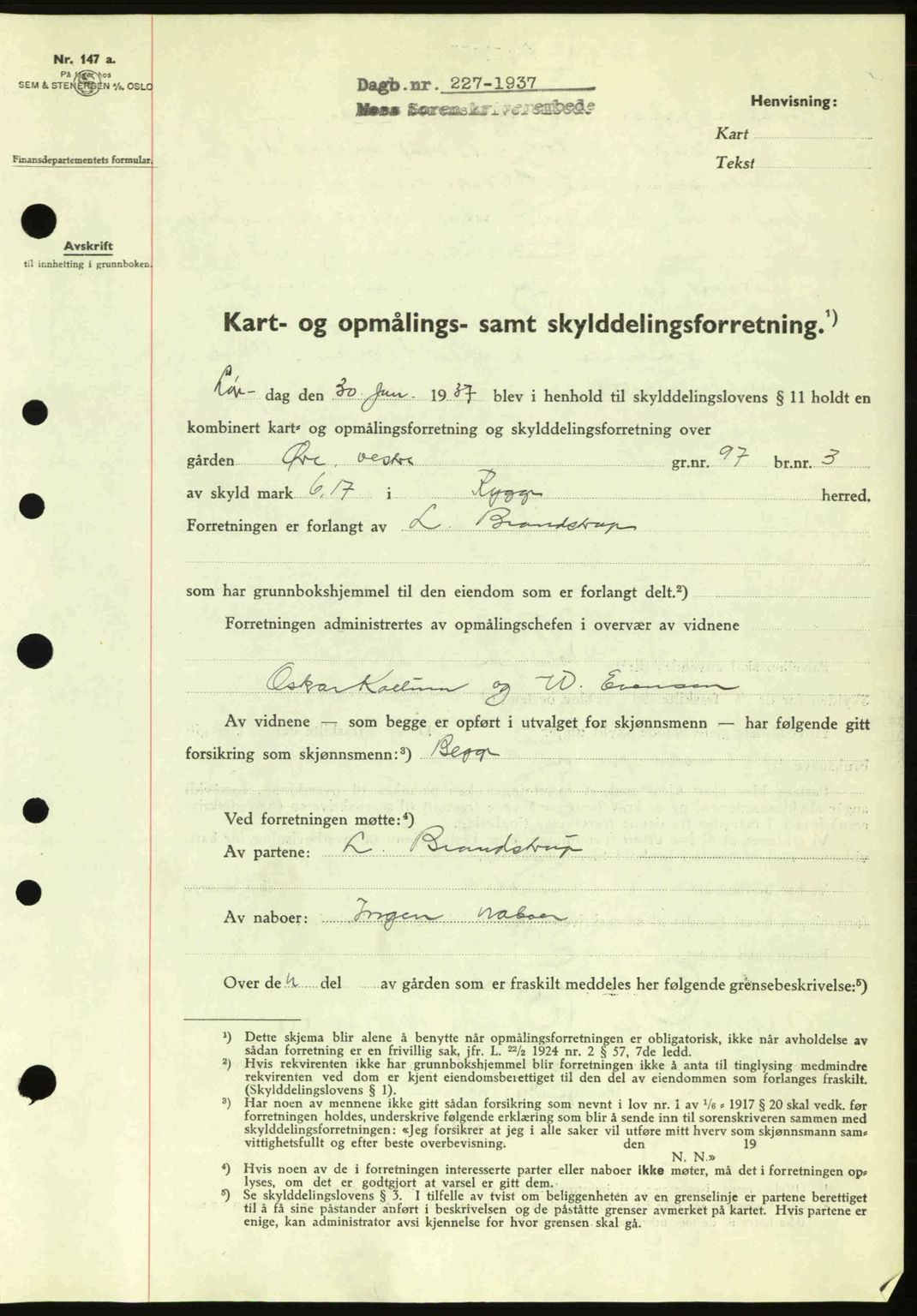 Moss sorenskriveri, SAO/A-10168: Pantebok nr. A2, 1936-1937, Dagboknr: 227/1936