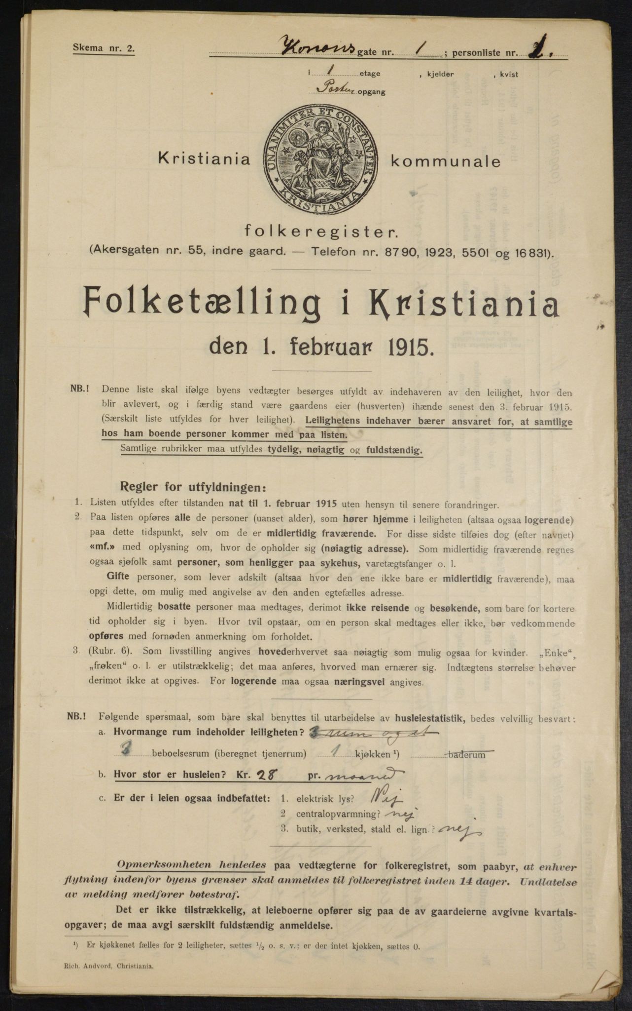 OBA, Kommunal folketelling 1.2.1915 for Kristiania, 1915, s. 52519