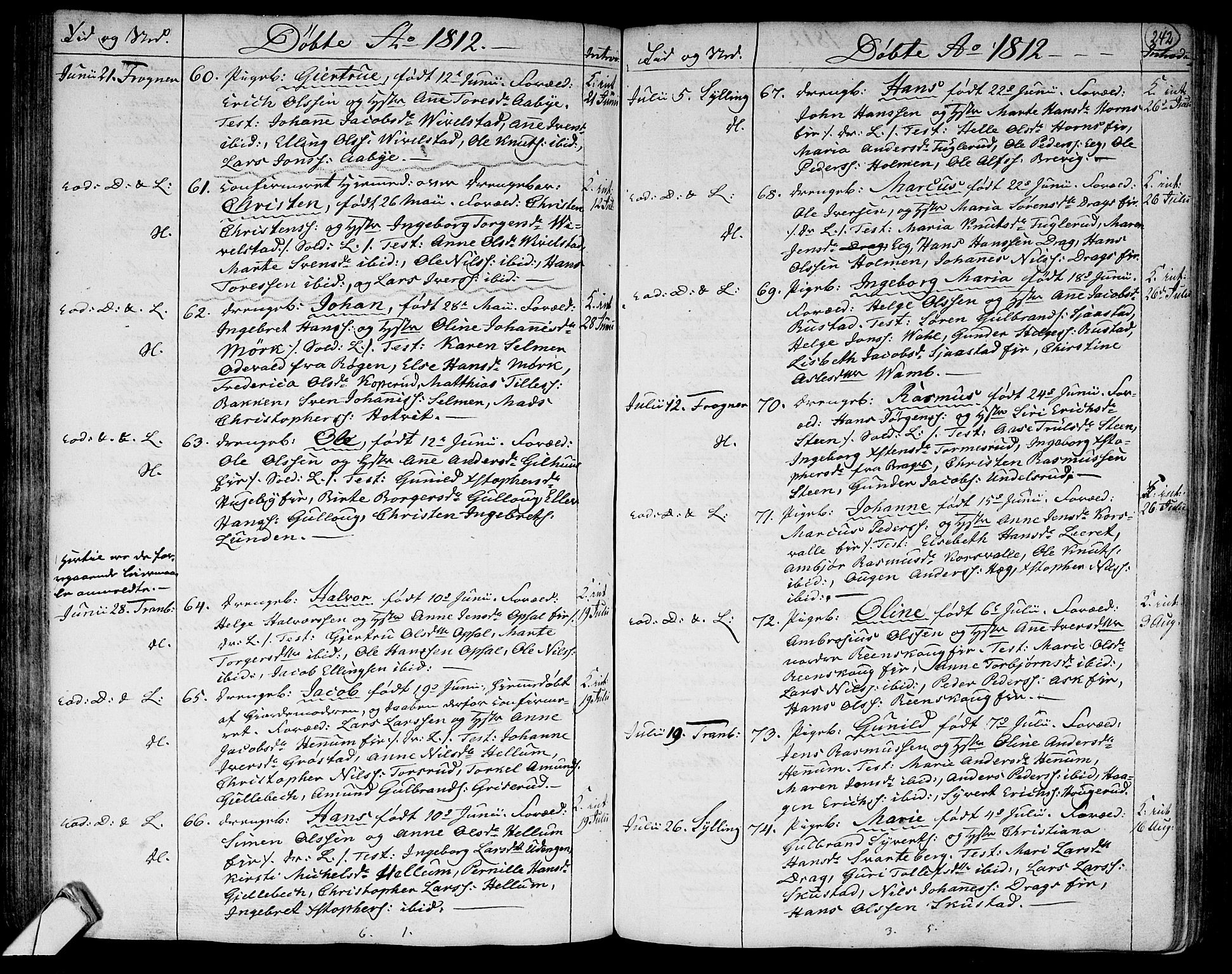 Lier kirkebøker, SAKO/A-230/F/Fa/L0007: Ministerialbok nr. I 7, 1794-1813, s. 242