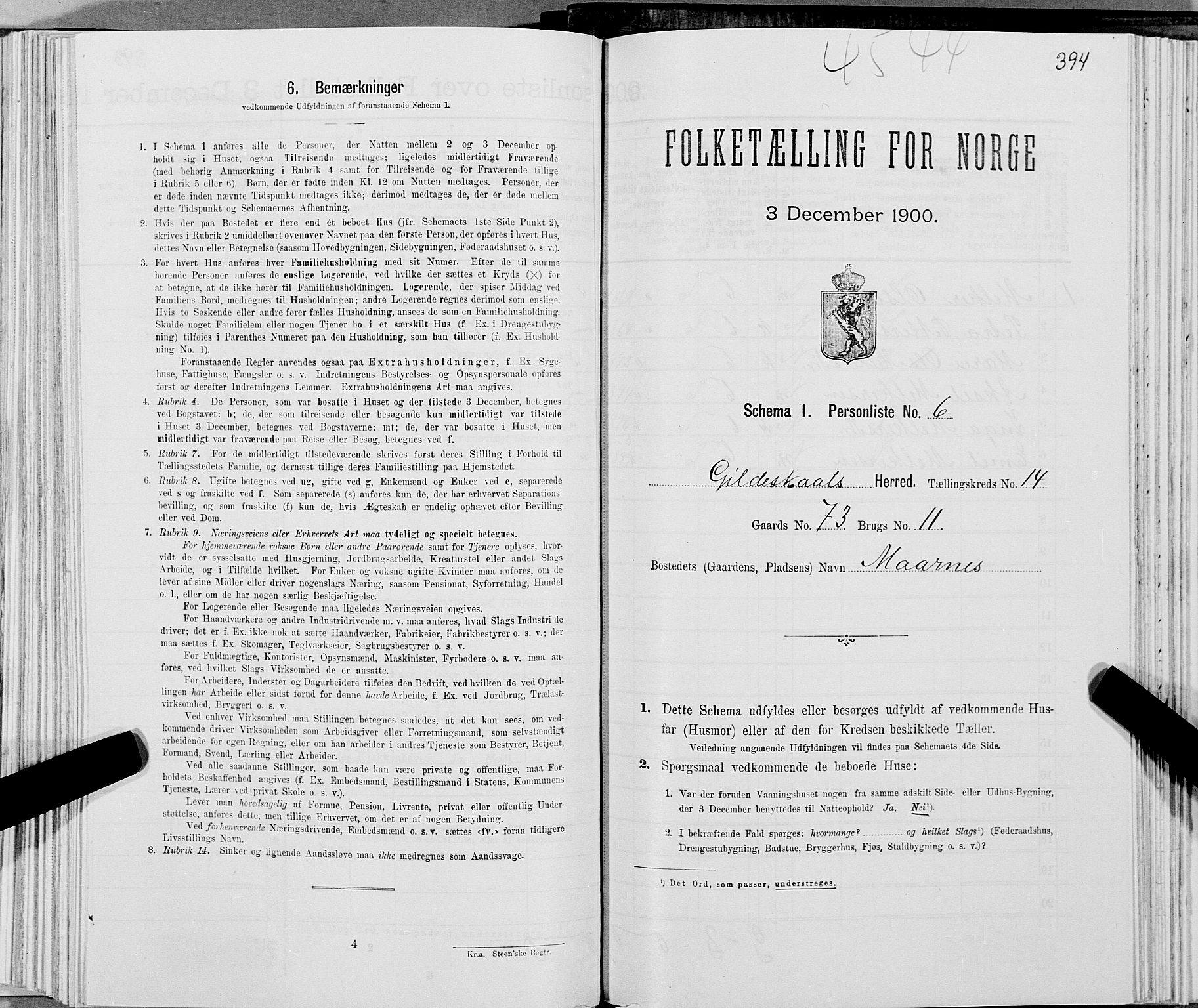 SAT, Folketelling 1900 for 1838 Gildeskål herred, 1900, s. 1377
