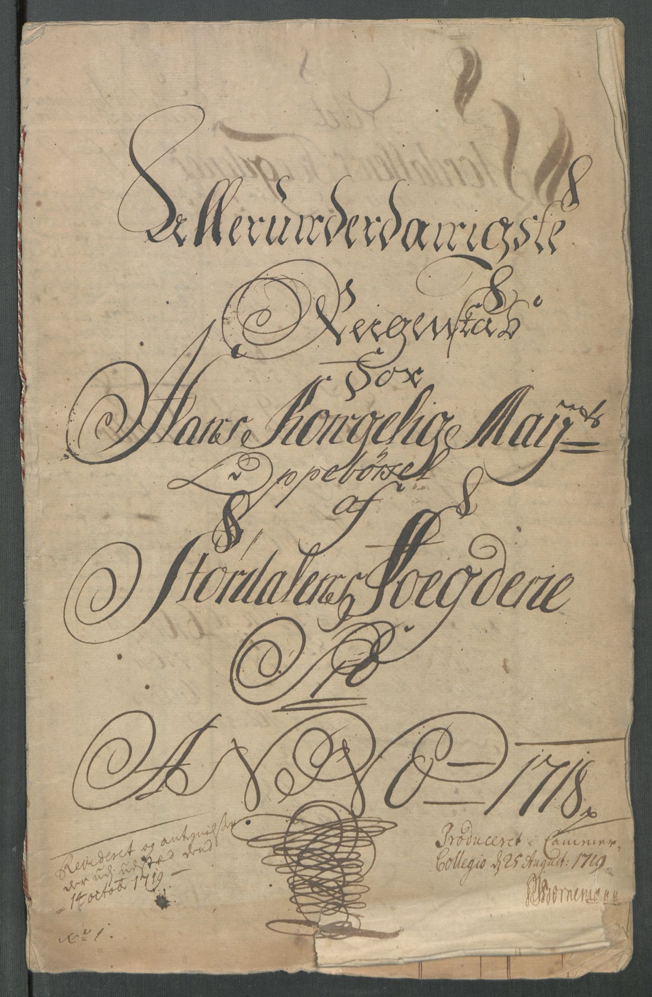 Rentekammeret inntil 1814, Reviderte regnskaper, Fogderegnskap, AV/RA-EA-4092/R62/L4208: Fogderegnskap Stjørdal og Verdal, 1718, s. 5