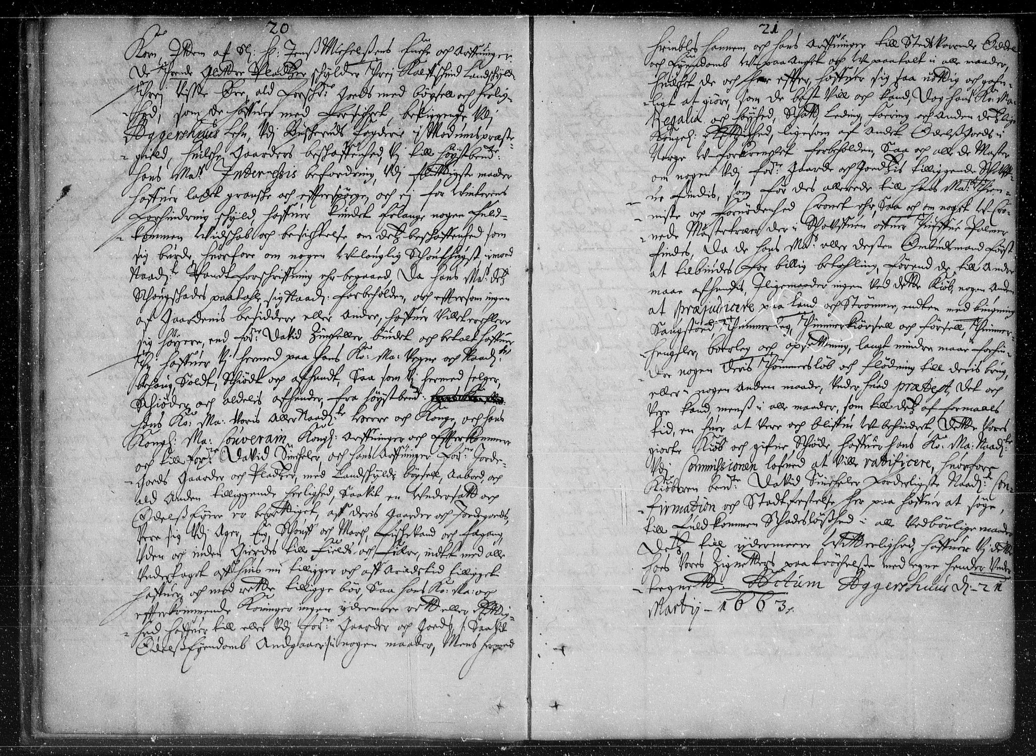 Stattholderembetet 1572-1771, AV/RA-EA-2870/Bb/L0007: Skjøteprotokoll, 1663-1668, s. 20-21
