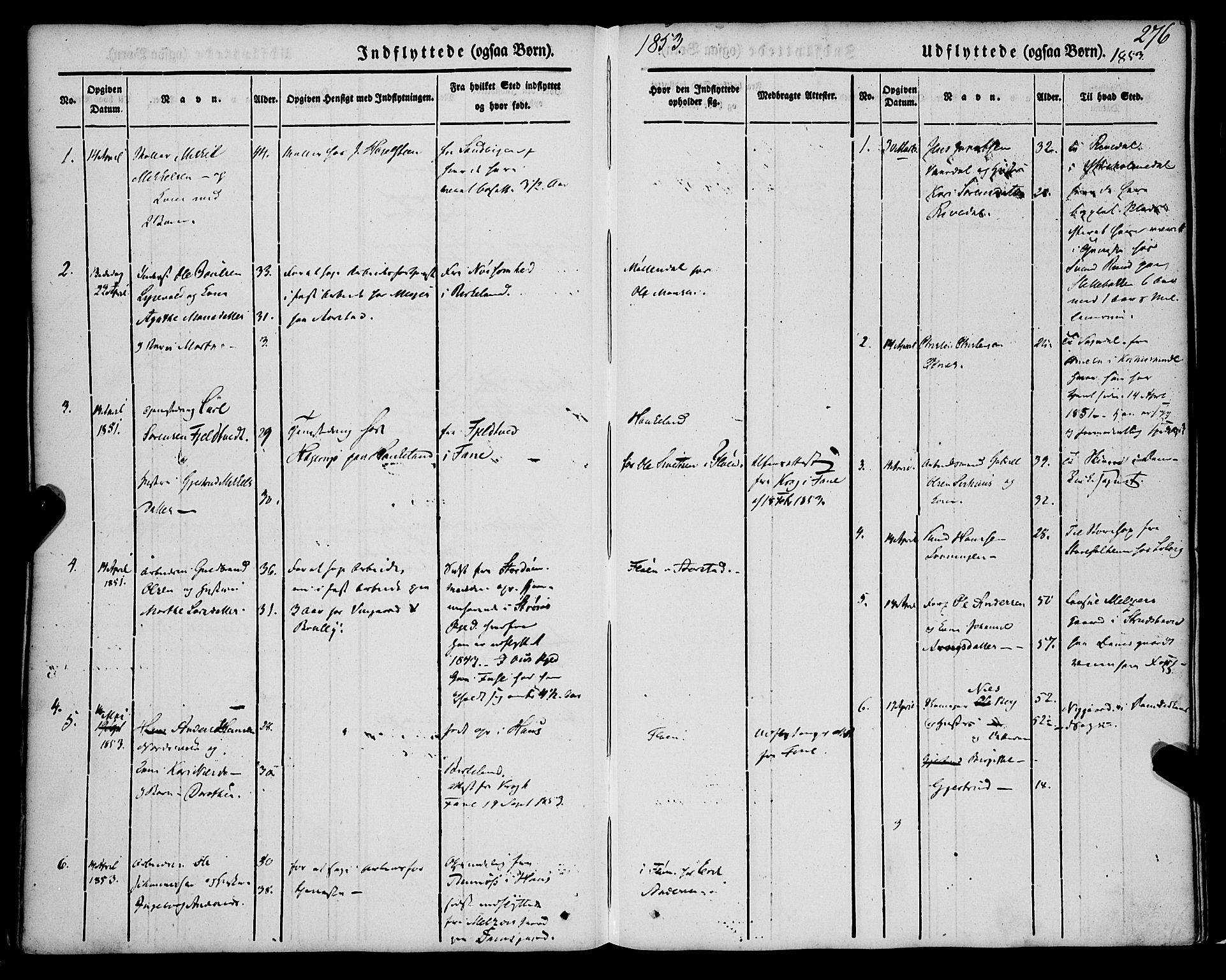 St. Jørgens hospital og Årstad sokneprestembete, SAB/A-99934: Ministerialbok nr. A 4, 1844-1863, s. 276