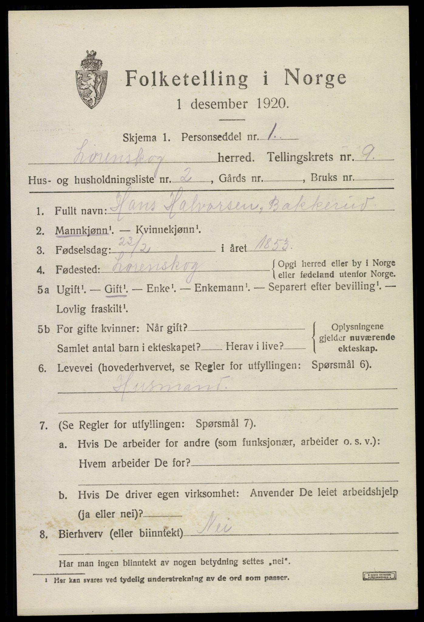 SAO, Folketelling 1920 for 0230 Lørenskog herred, 1920, s. 6764