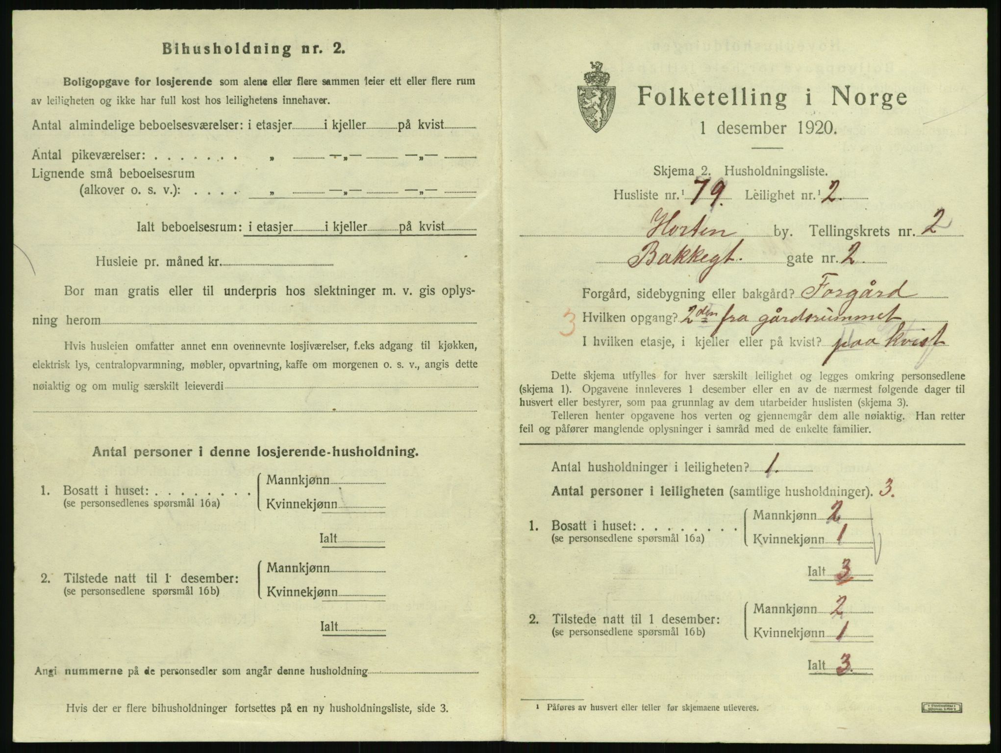 SAKO, Folketelling 1920 for 0703 Horten kjøpstad, 1920, s. 3637