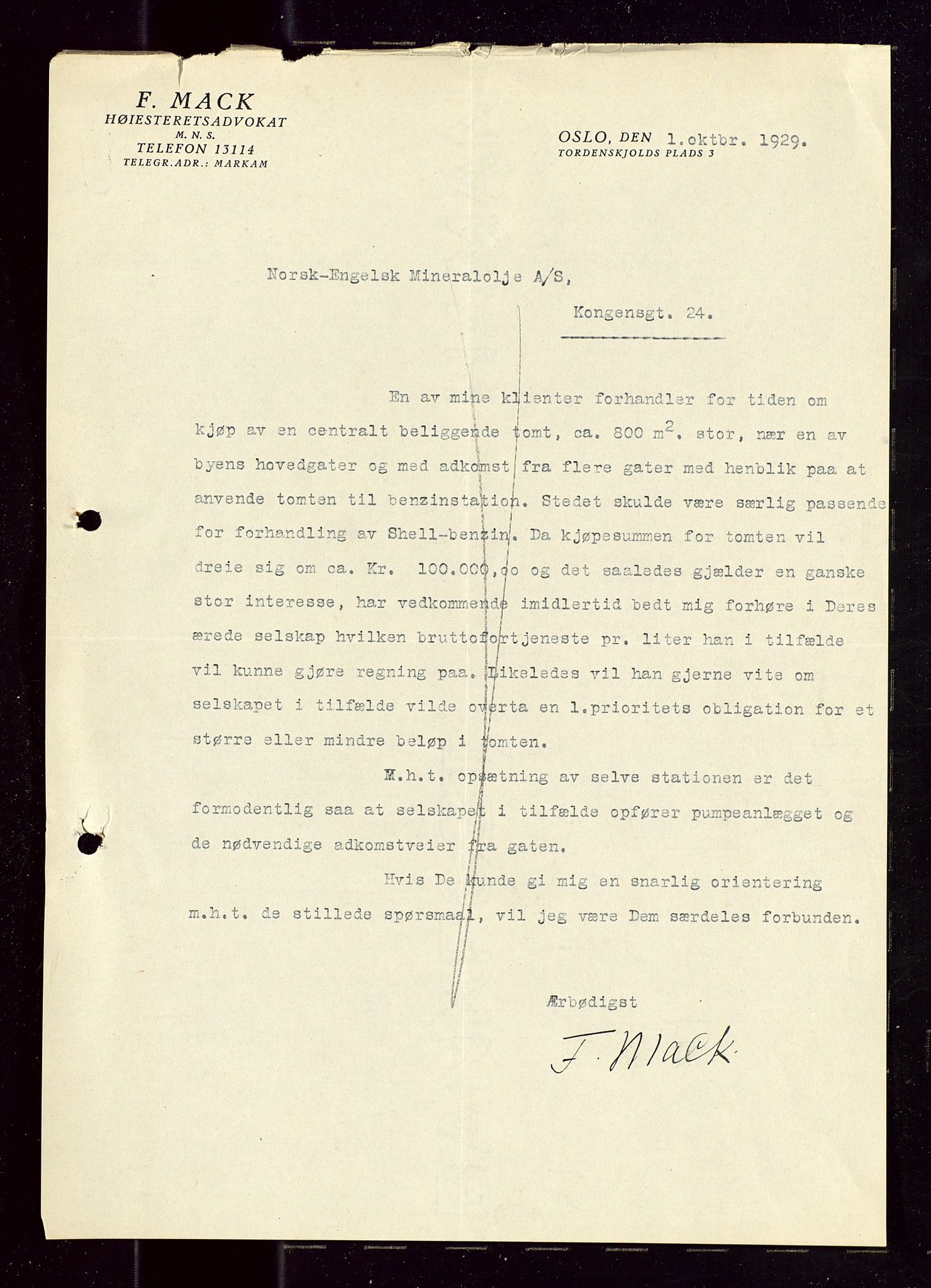 Pa 1521 - A/S Norske Shell, AV/SAST-A-101915/E/Ea/Eaa/L0018: Sjefskorrespondanse, 1929, s. 256