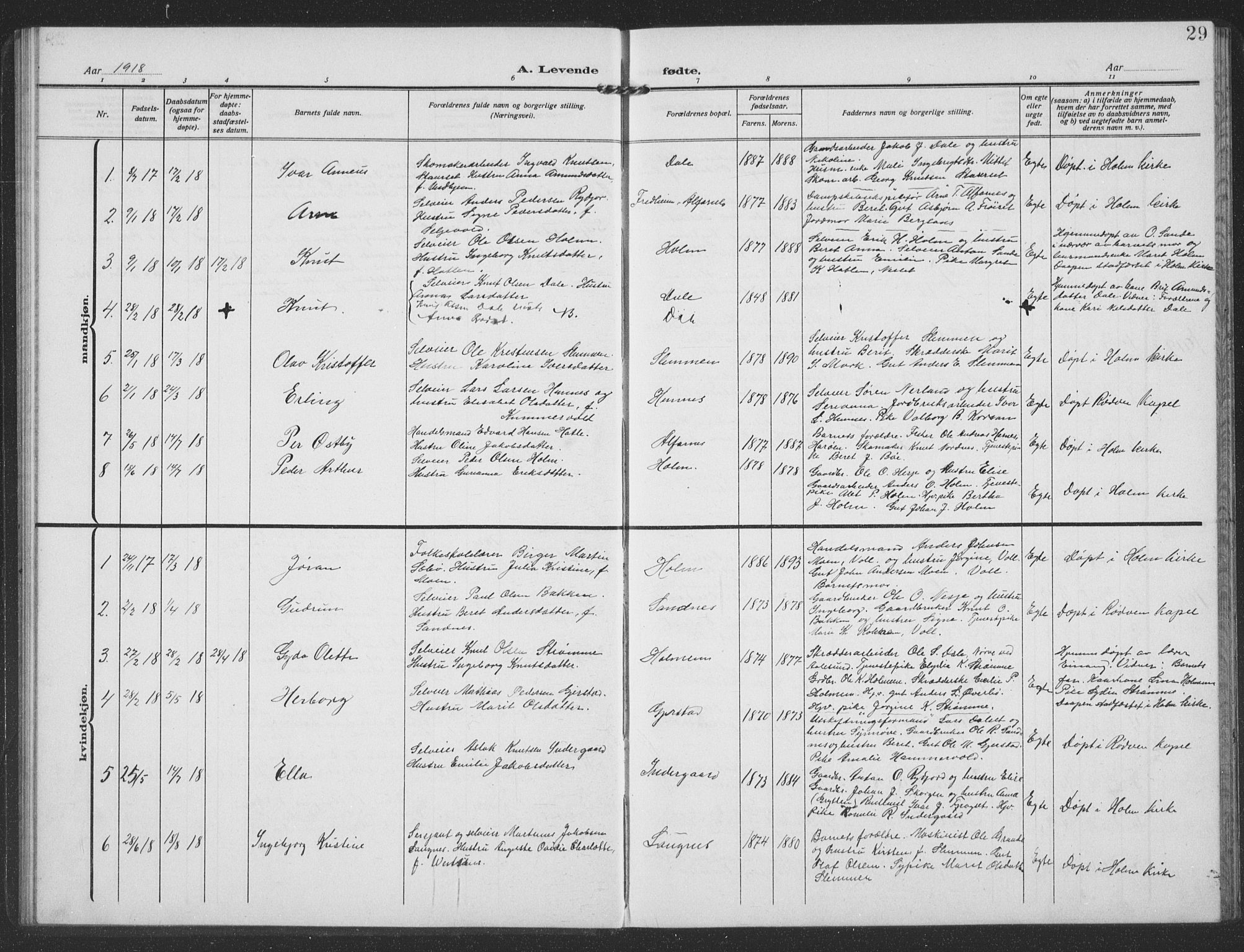 Ministerialprotokoller, klokkerbøker og fødselsregistre - Møre og Romsdal, AV/SAT-A-1454/549/L0615: Klokkerbok nr. 549C01, 1905-1932, s. 29