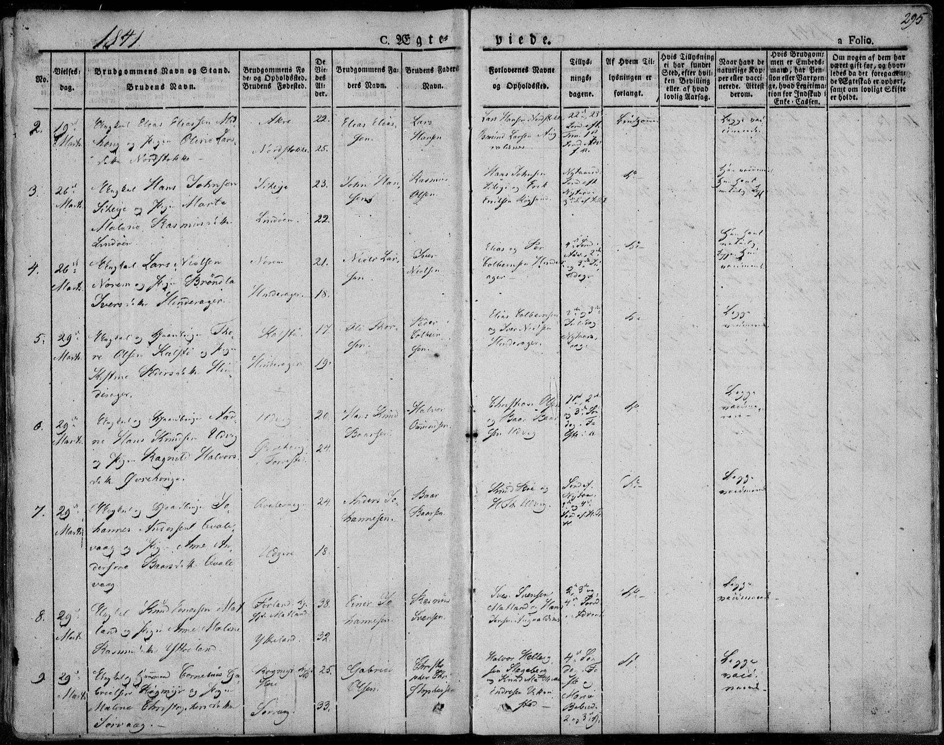 Avaldsnes sokneprestkontor, AV/SAST-A -101851/H/Ha/Haa/L0005: Ministerialbok nr. A 5.1, 1825-1841, s. 295