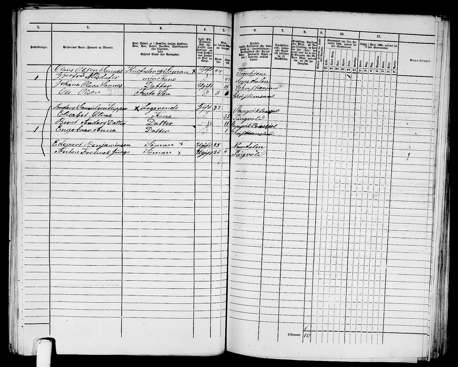 RA, Folketelling 1865 for 1503B Kristiansund prestegjeld, Kristiansund kjøpstad, 1865, s. 830