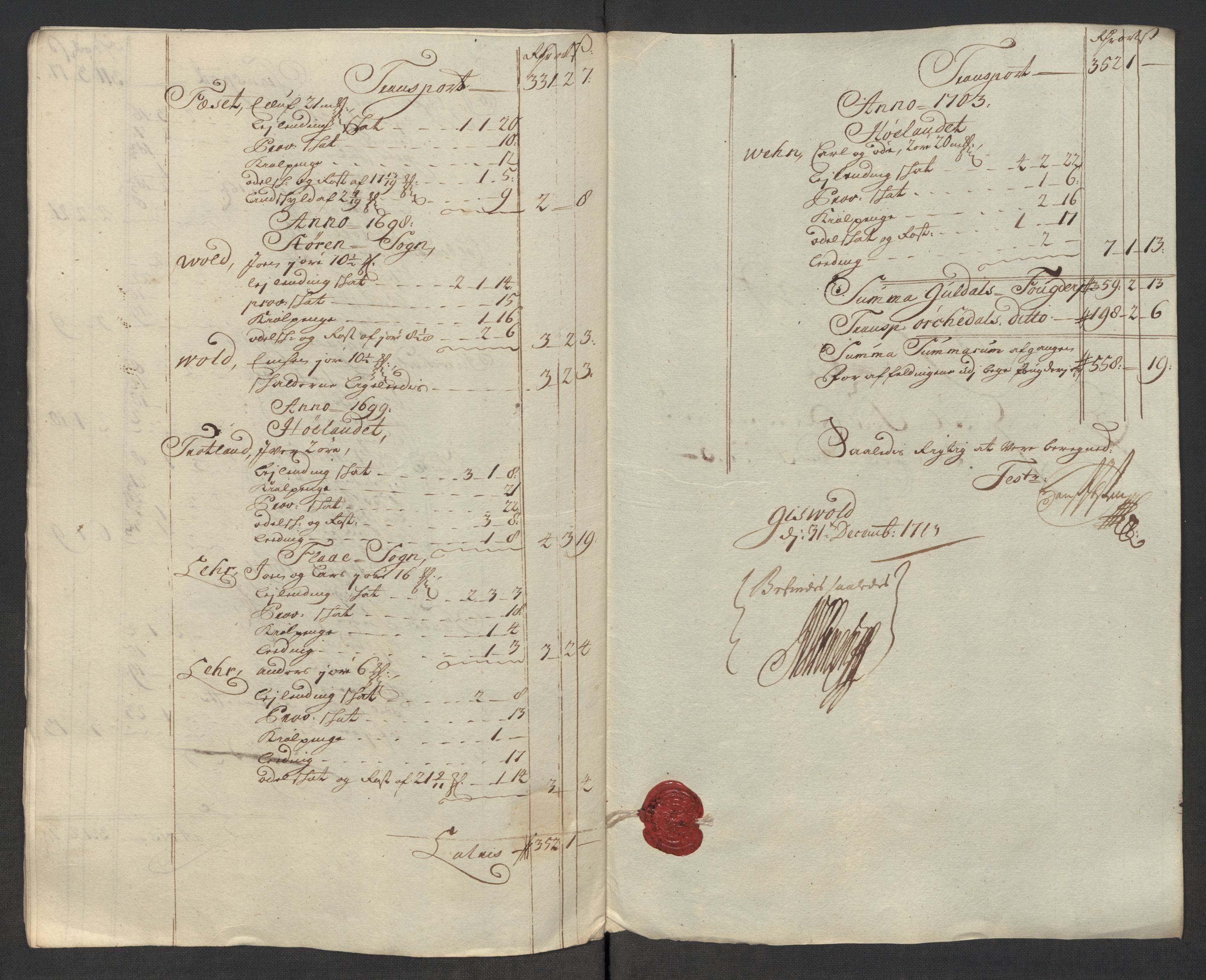 Rentekammeret inntil 1814, Reviderte regnskaper, Fogderegnskap, AV/RA-EA-4092/R60/L3964: Fogderegnskap Orkdal og Gauldal, 1713, s. 493