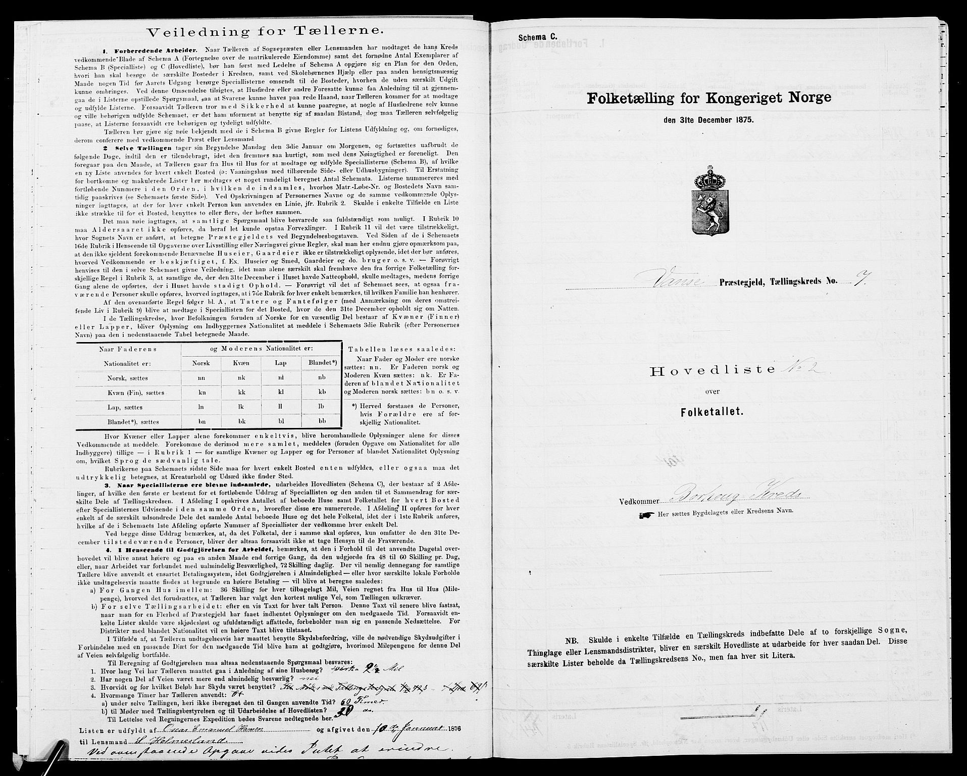 SAK, Folketelling 1875 for 1041L Vanse prestegjeld, Vanse sokn og Farsund landsokn, 1875, s. 75