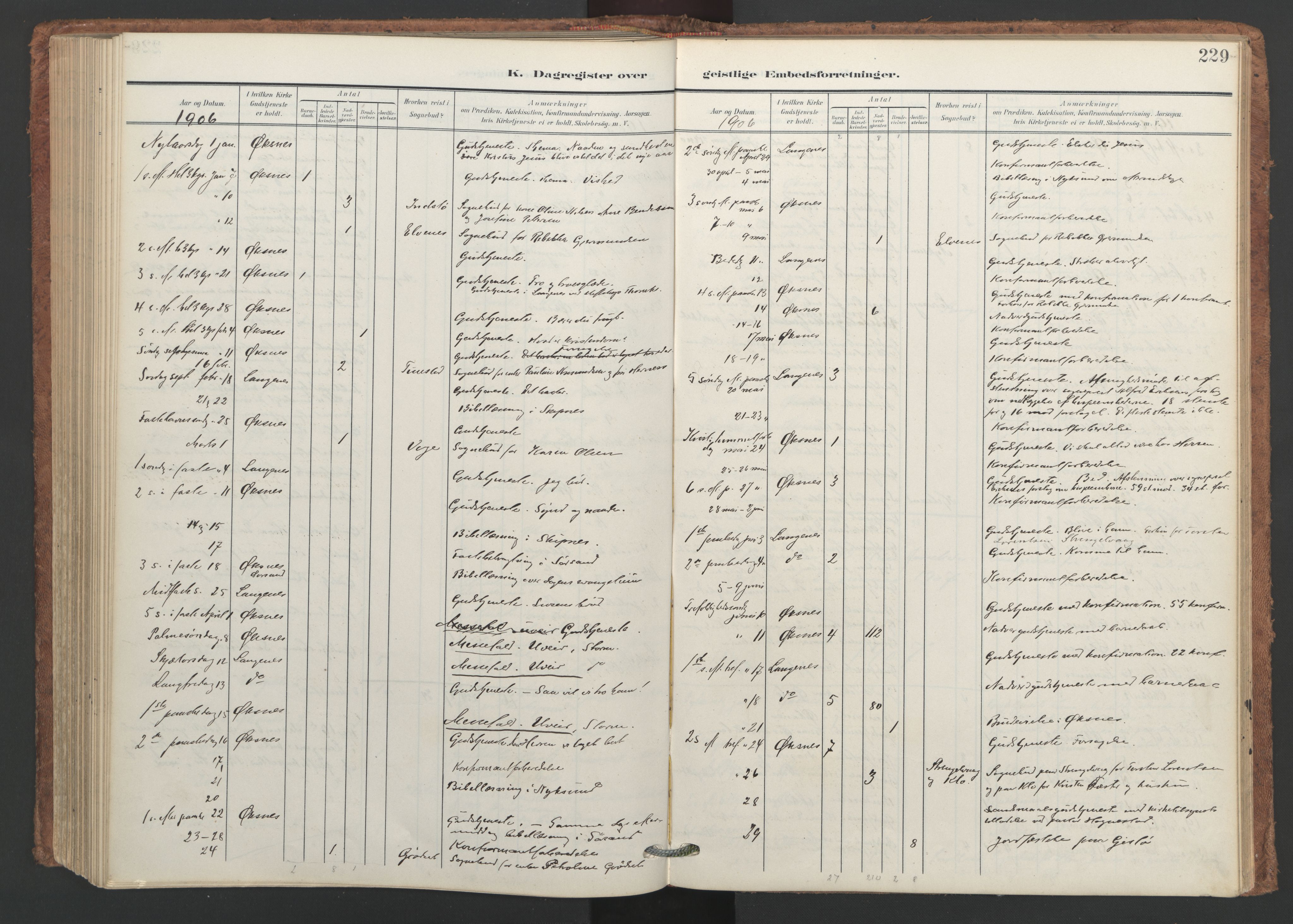 Ministerialprotokoller, klokkerbøker og fødselsregistre - Nordland, AV/SAT-A-1459/893/L1339: Ministerialbok nr. 893A11, 1904-1914, s. 229
