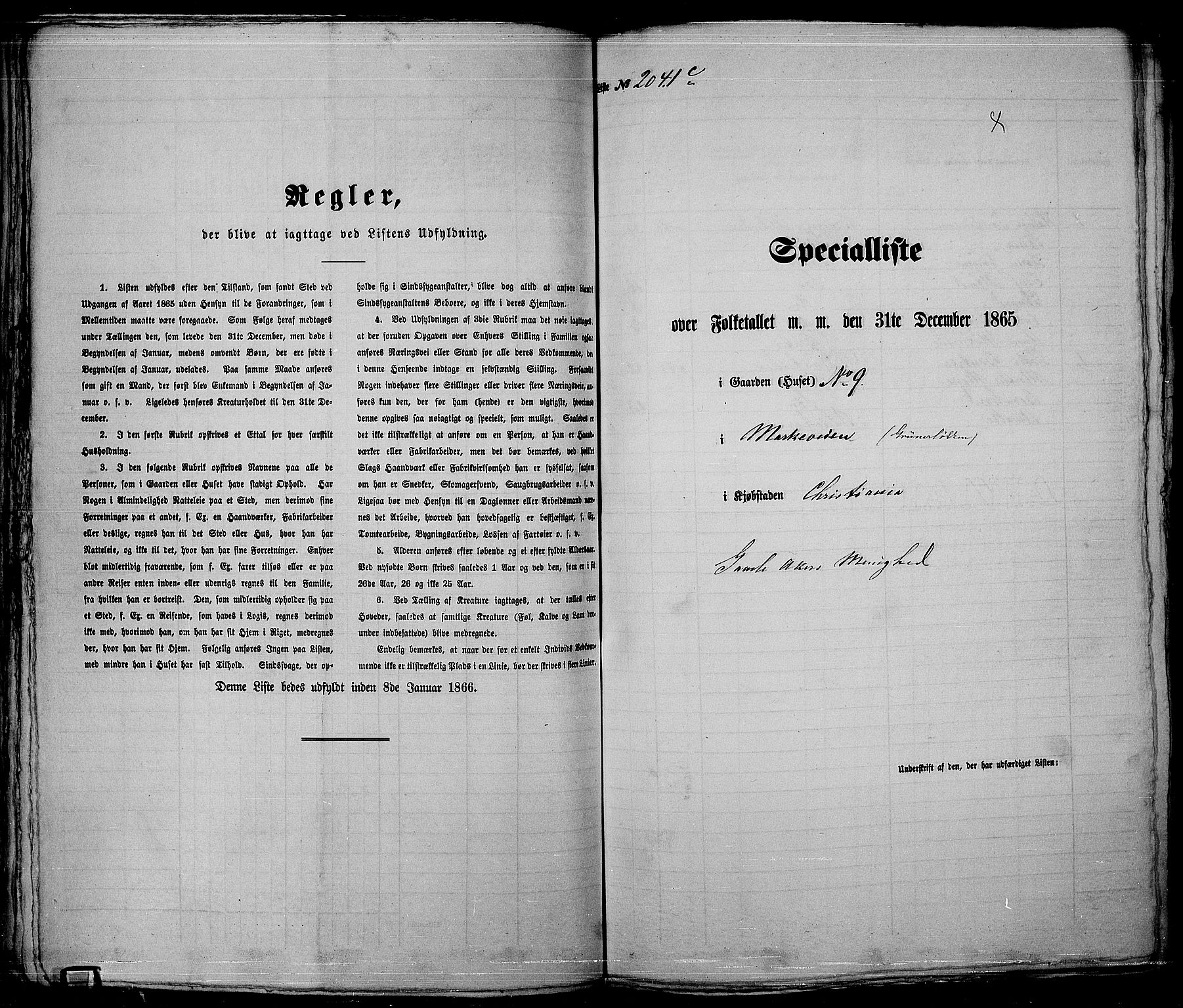 RA, Folketelling 1865 for 0301 Kristiania kjøpstad, 1865, s. 4561